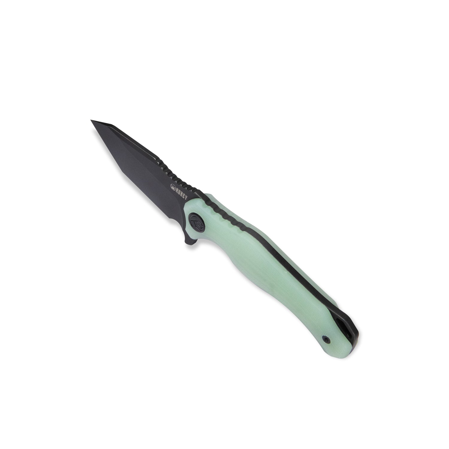 Golf EDC Fixed Blade Knife Jade G-10 Handle 3.07" Blackwashed AUS-10 with Kydex Sheath KU230D