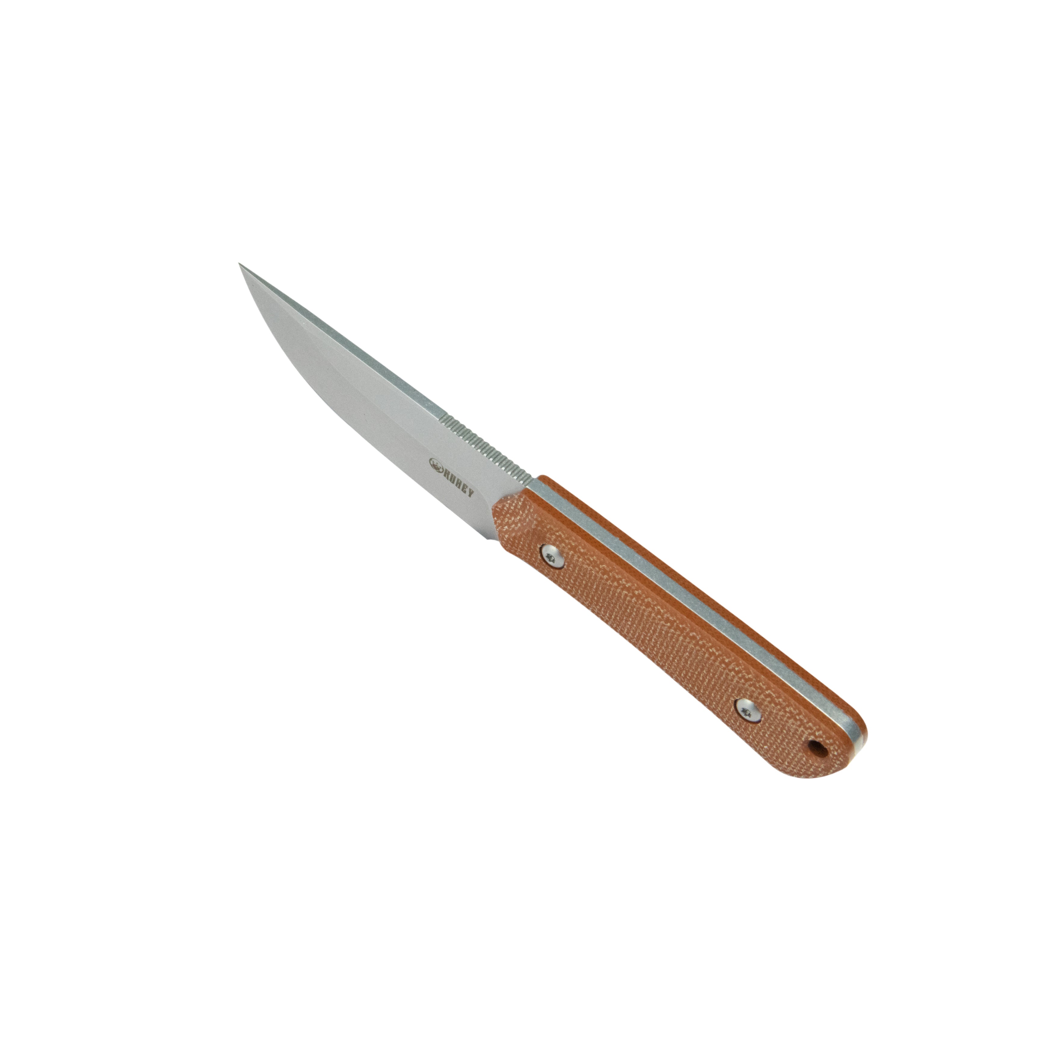 Kubey Thorn Fixed Blade Knife Brown Micarta Handle 2.8" Beadblast 14C28N Blade KU413E