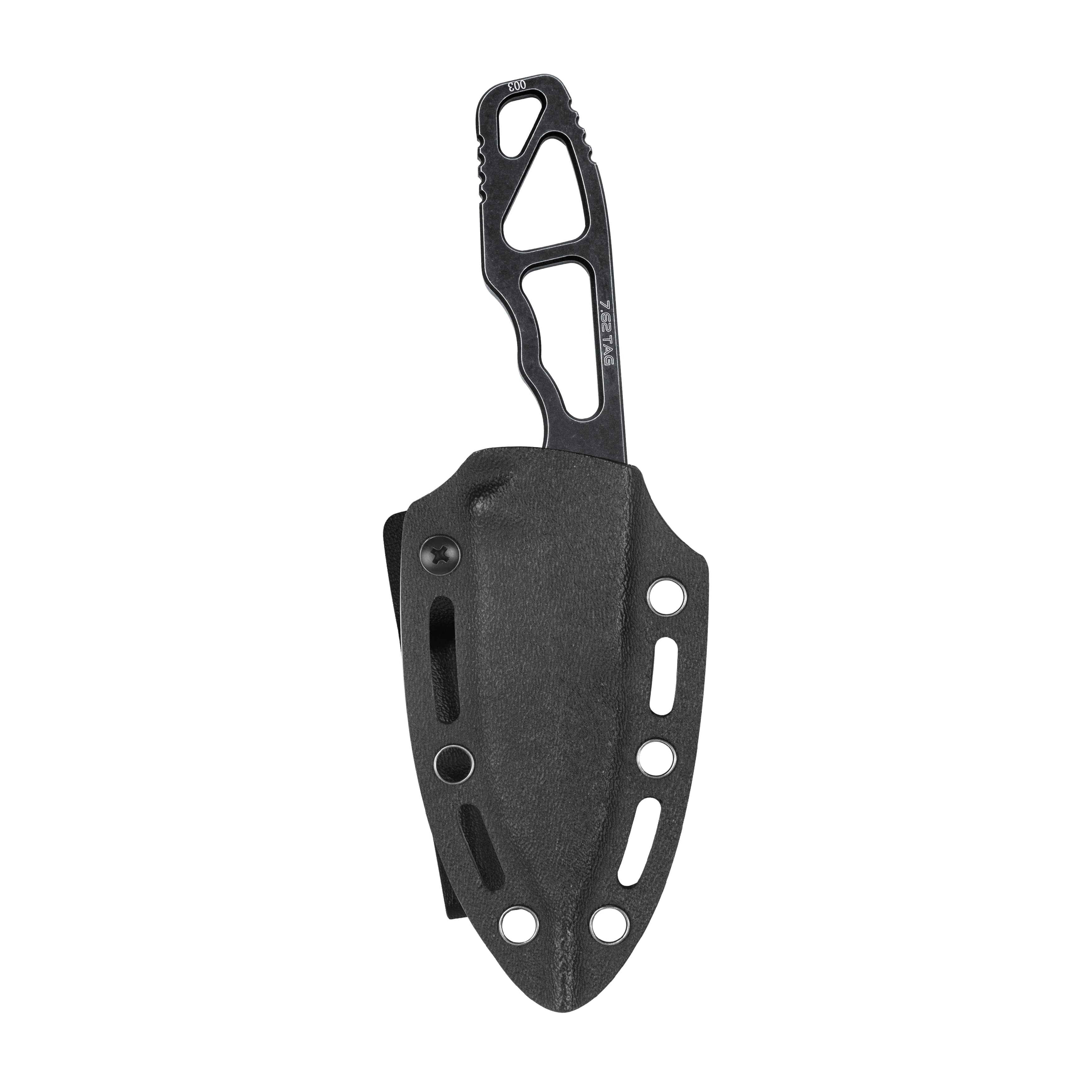 Kubey 7.62 TAG Fixed Blade Knife Blackwash AUS-10 Handle 3.15'' Blackwash AUS-10 Blade Knife KU282A