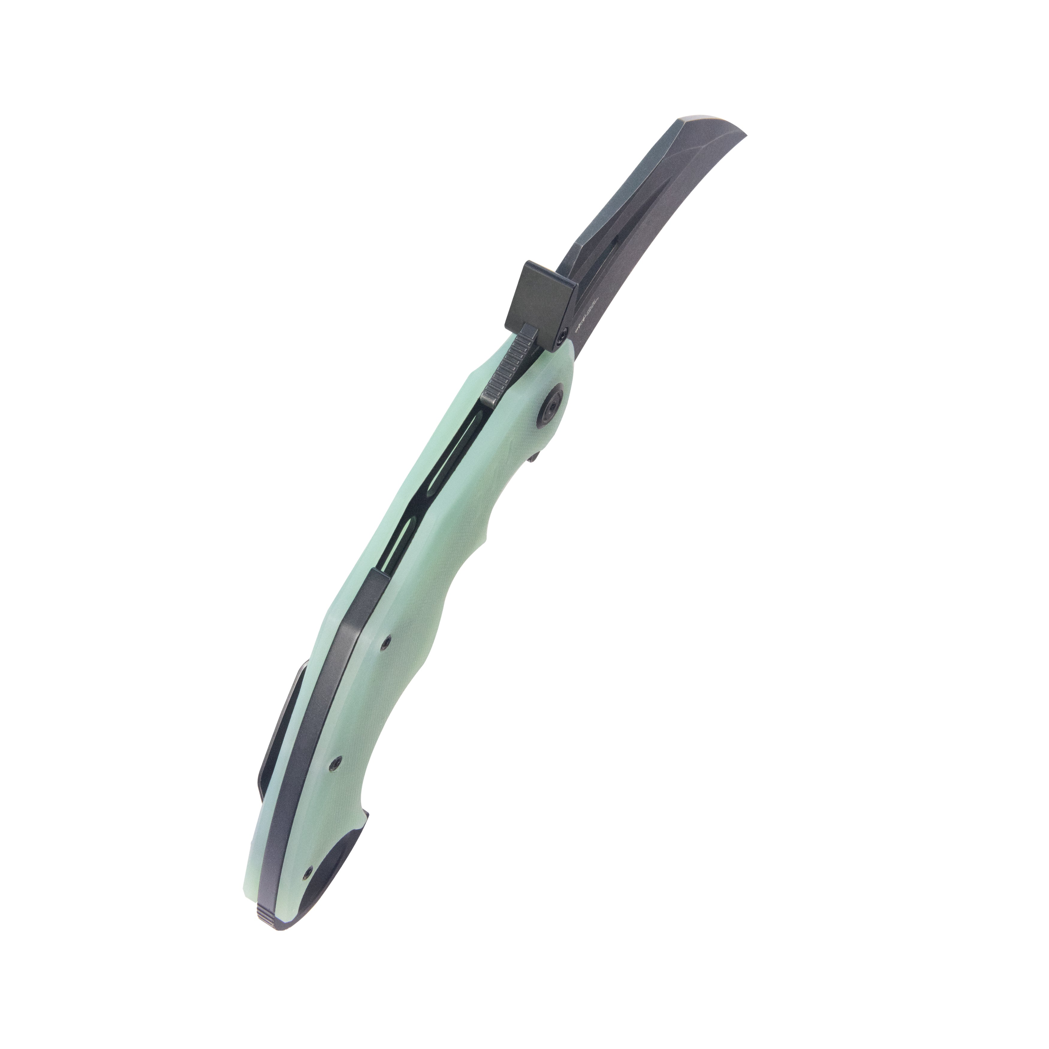 Kubey Wrath Karambit Folding Knife Jade G-10 Handle 2.68" Blackwash 14C28N Blade KU261K