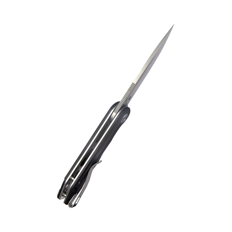 Mizo Liner Lock Flipper Folding Knife Black G10 Handle 3.15" Bead Blast AUS-10 KU312A