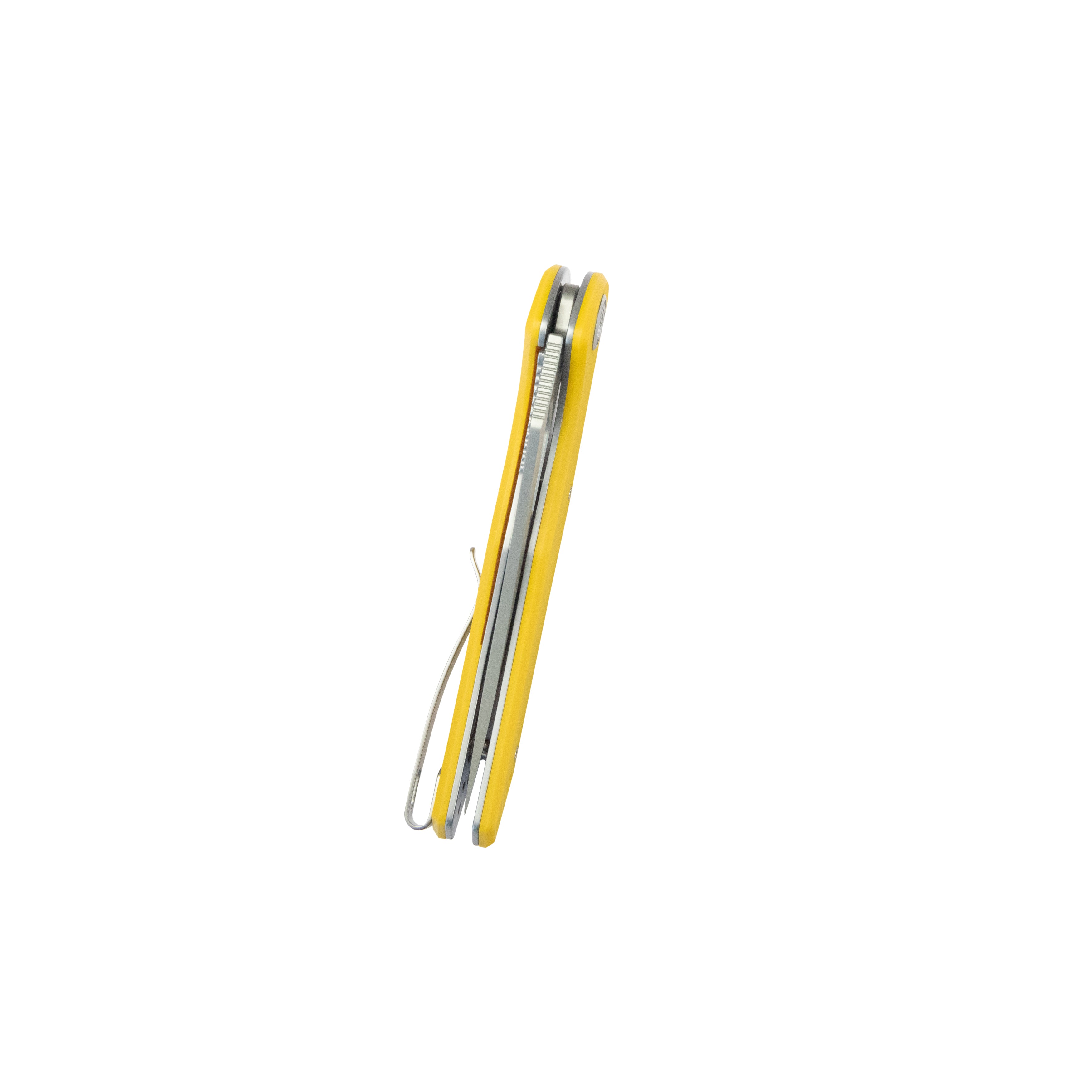 Kubey Phemius Liner Lock Folding Pocket Knife Yellow G10 Handle 3.66" Sandblast 14C28N KU149G