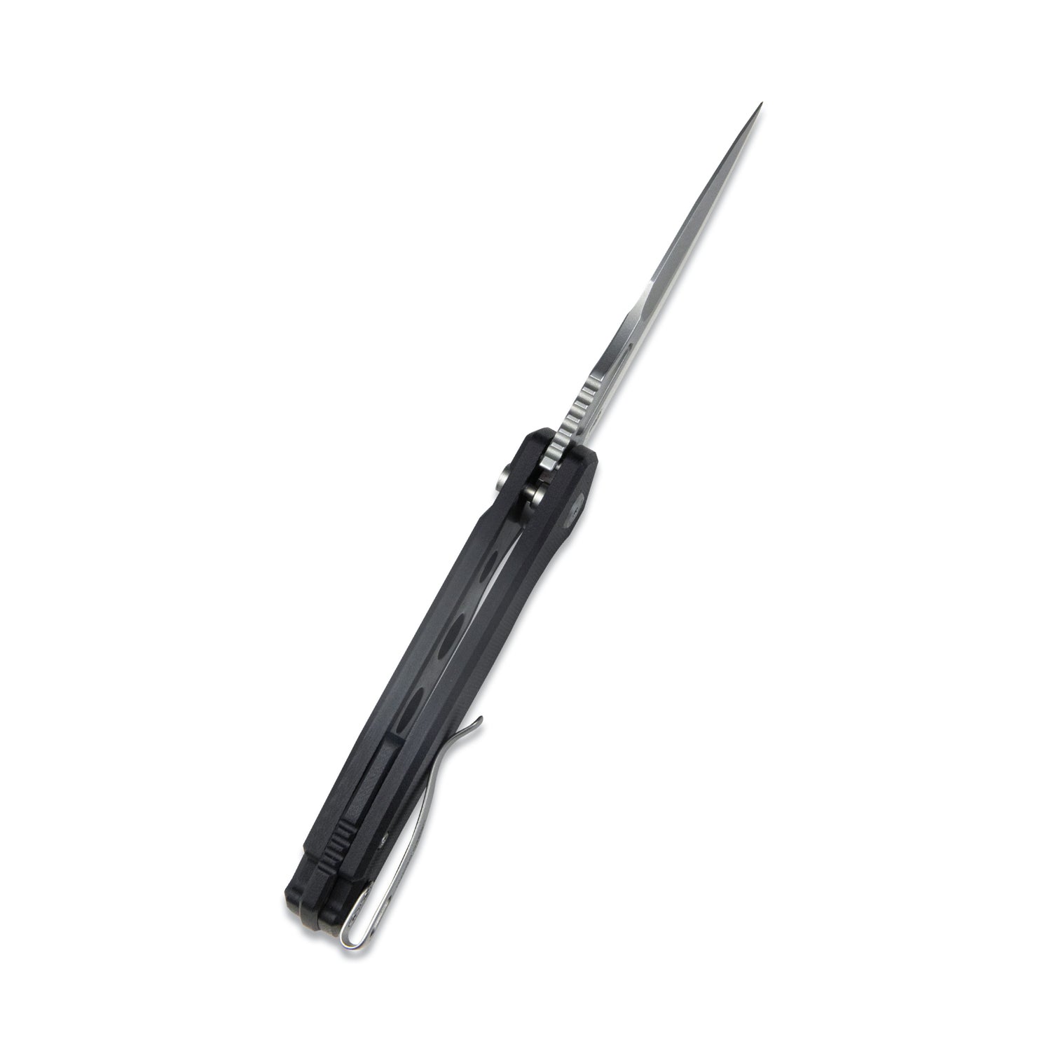 RDF Pocket Knife with Button Lock, Full-Contoured Black G-10 Handle 3.11" Bead Blasted AUS-10 Blade, Lightweight Folding Knife for EDC KU316E