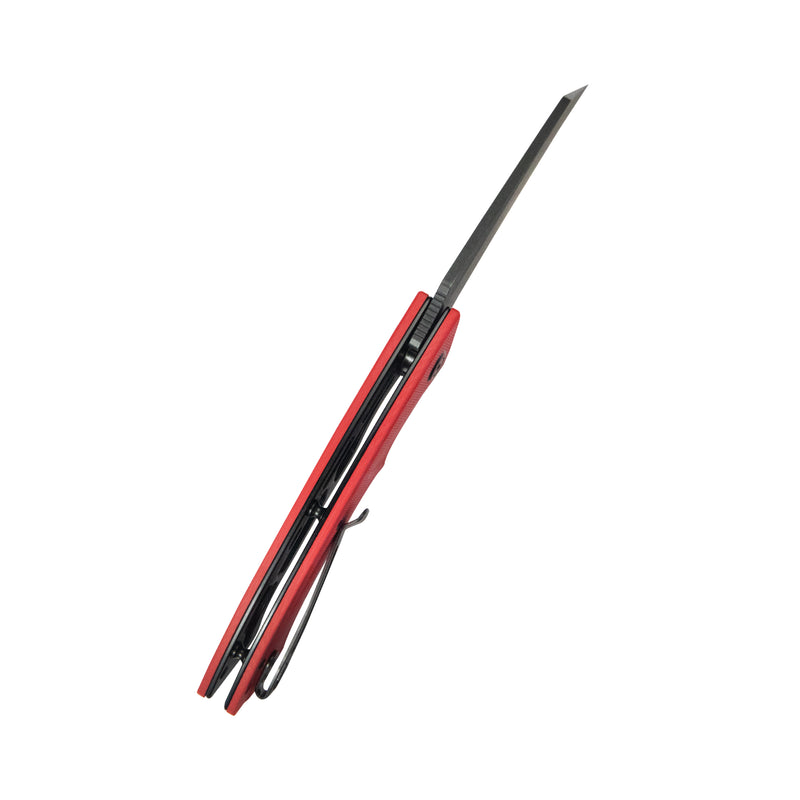 Anteater Liner Lock Folding Knife Red G10 Handle 3.42" Blackwash 14C28N KU212F