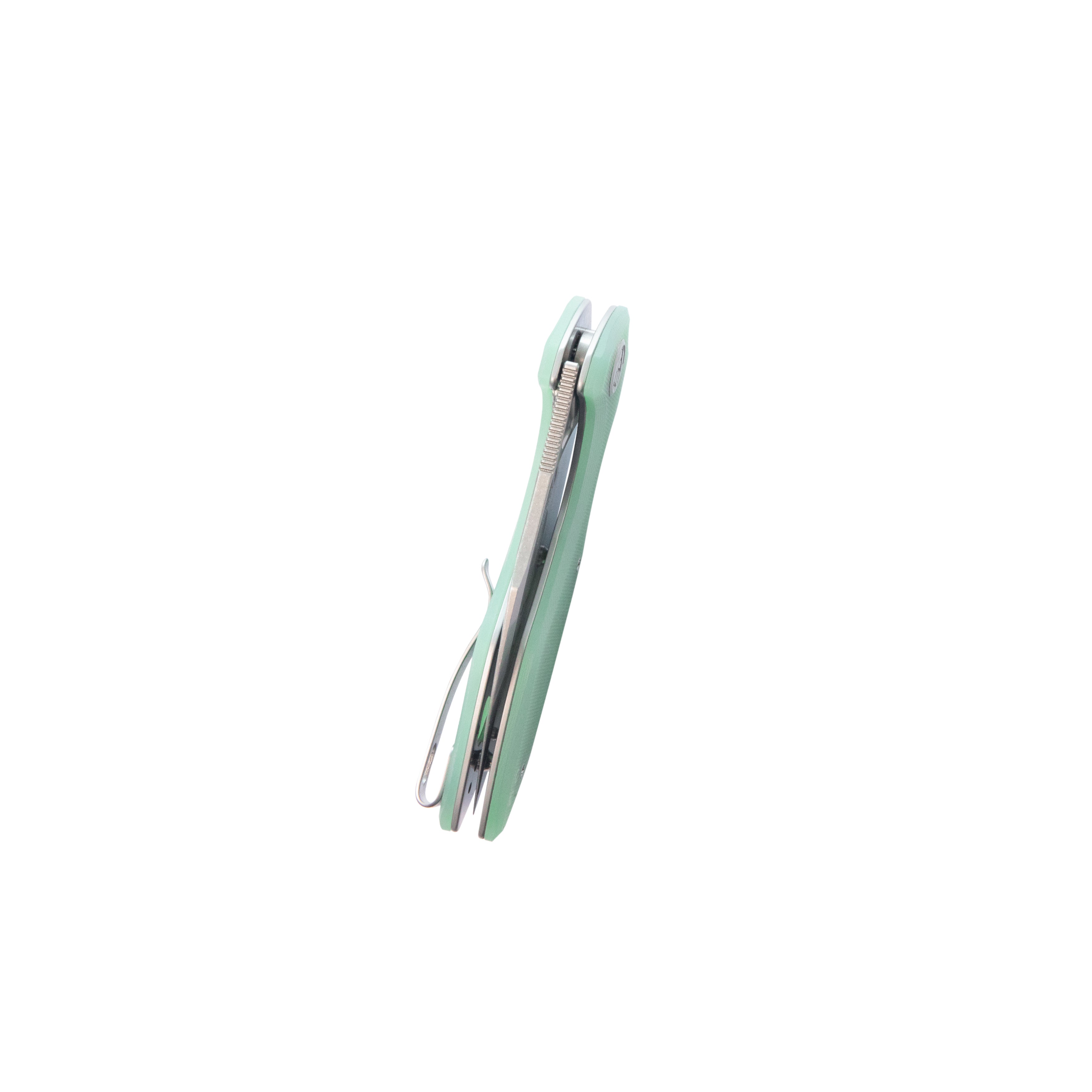 Kubey Noble Flipper Folding Knife Jade G10 Handle 3.15" Beadblast 14C28N KU236M