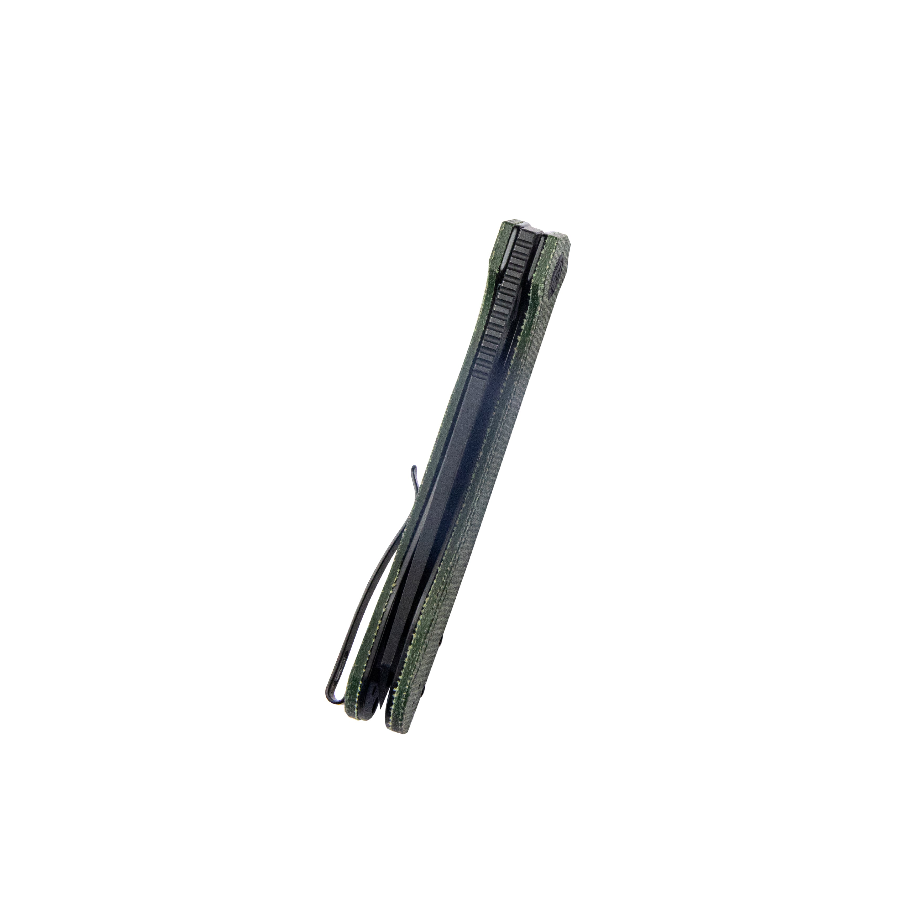 Elang Liner Lock Folding Knife Green Micarta Handle 3.94" Blackwashed Sheepsfoot AUS-10 KU365F