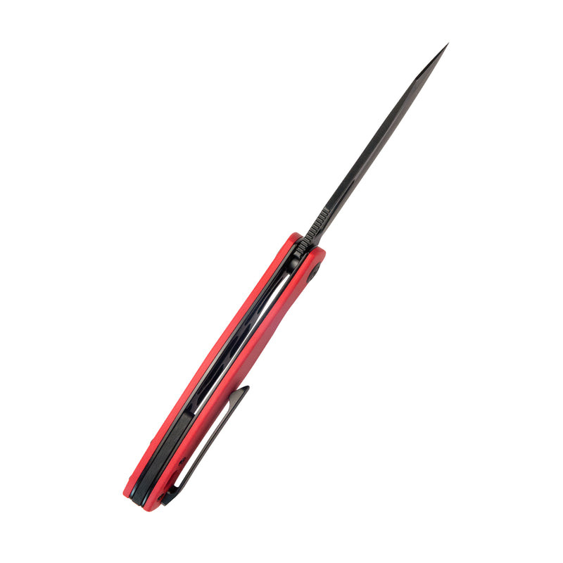 Drake Liner Lock Folding Knife Red G10 Handle 3.74'' Blackwash AUS-10 KU239H