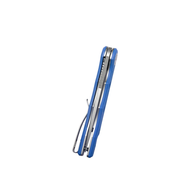 Mizo Liner Lock Flipper Folding Knife Blue G10 Handle 3.15" Bead Blast AUS-10 KU312J