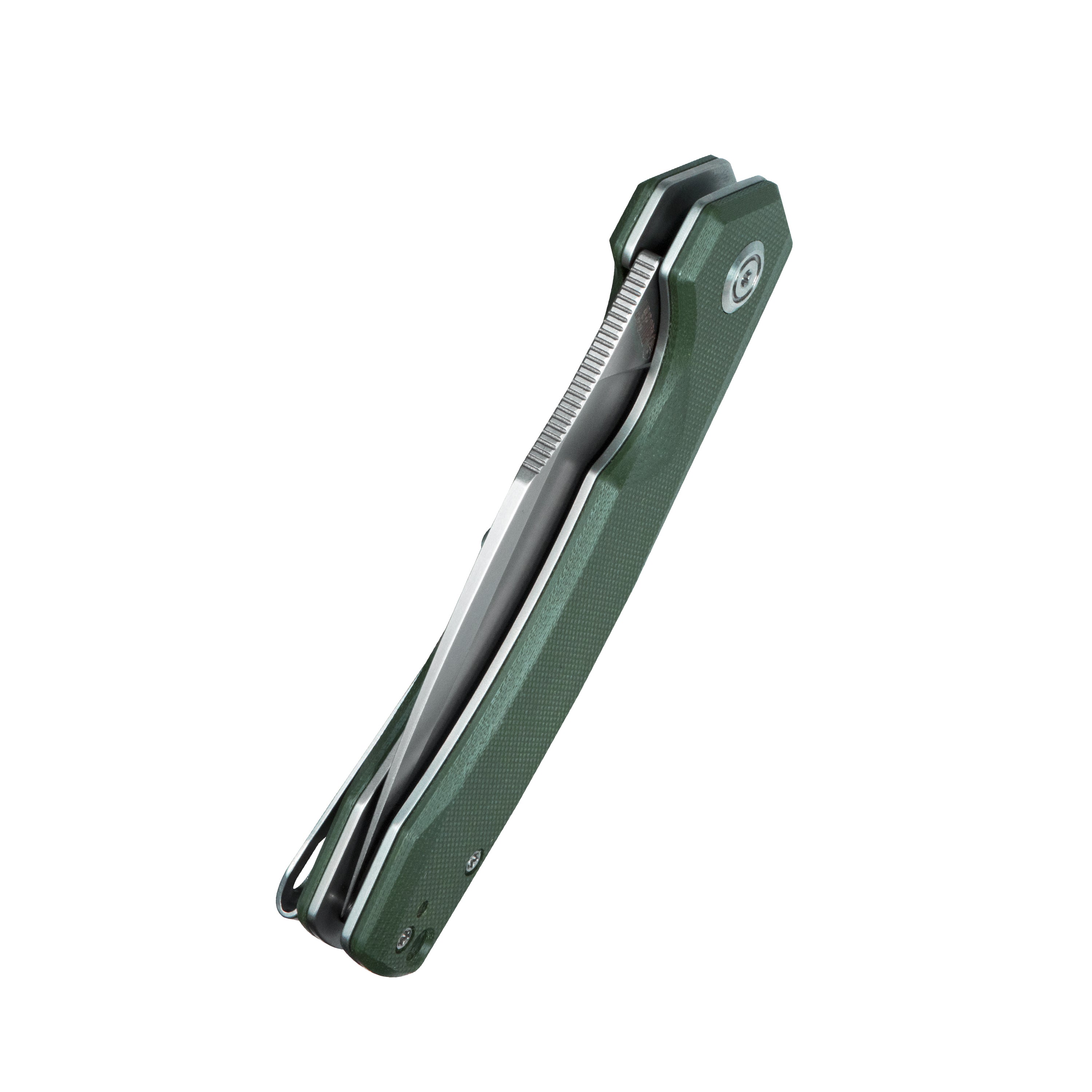 Calyce Liner Lock Flipper Folding Knife Green G10 Handle 3.27" Bead Blasted AUS-10 KU901N