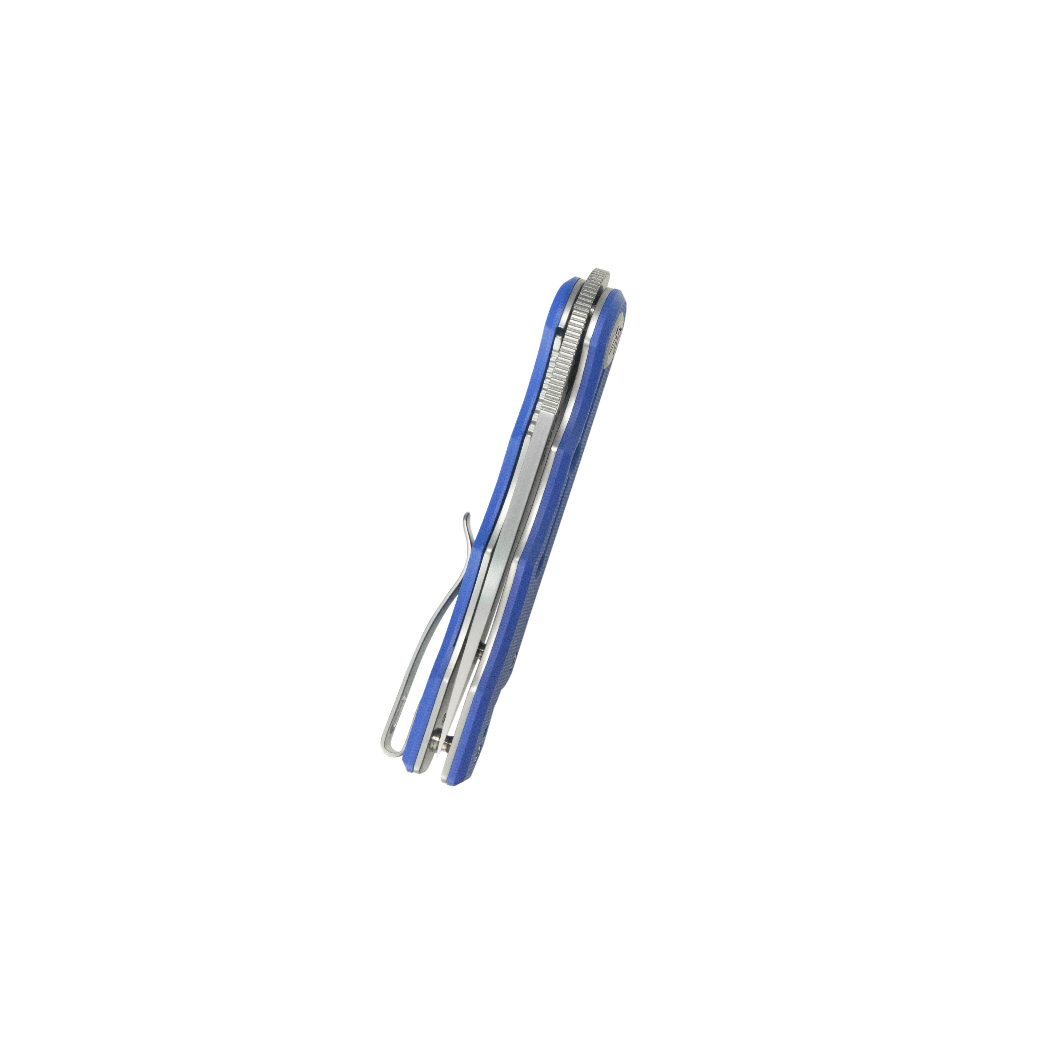 Kubey Mizo Liner Lock Front Flipper Folding Knife Blue G10 Handle 3.15" Satin 14C28N KU2101B