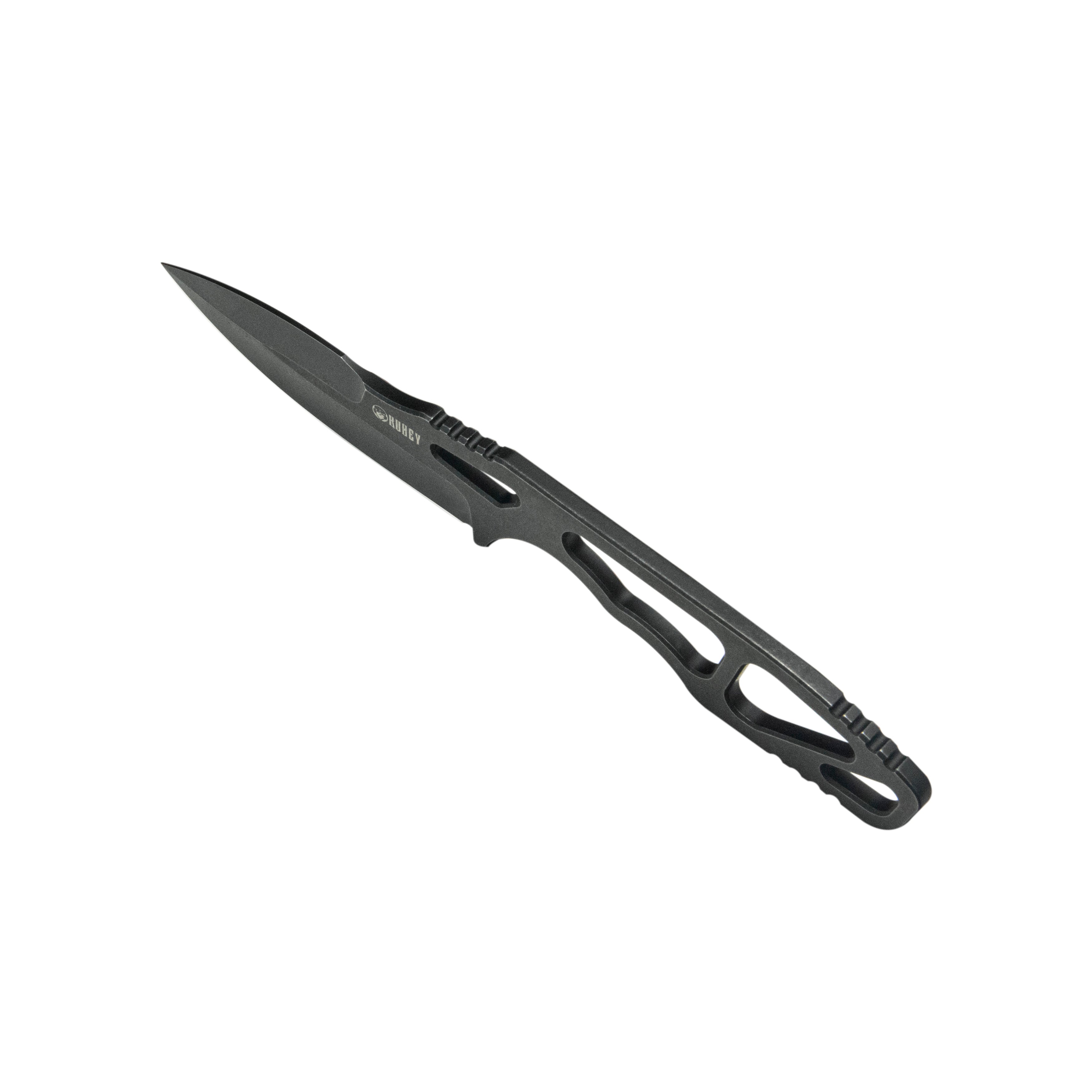 Kubey 7.62 TAG Fixed Blade Knife Blackwash AUS-10 Handle 3.15'' Blackwash AUS-10 Blade Knife KU282A