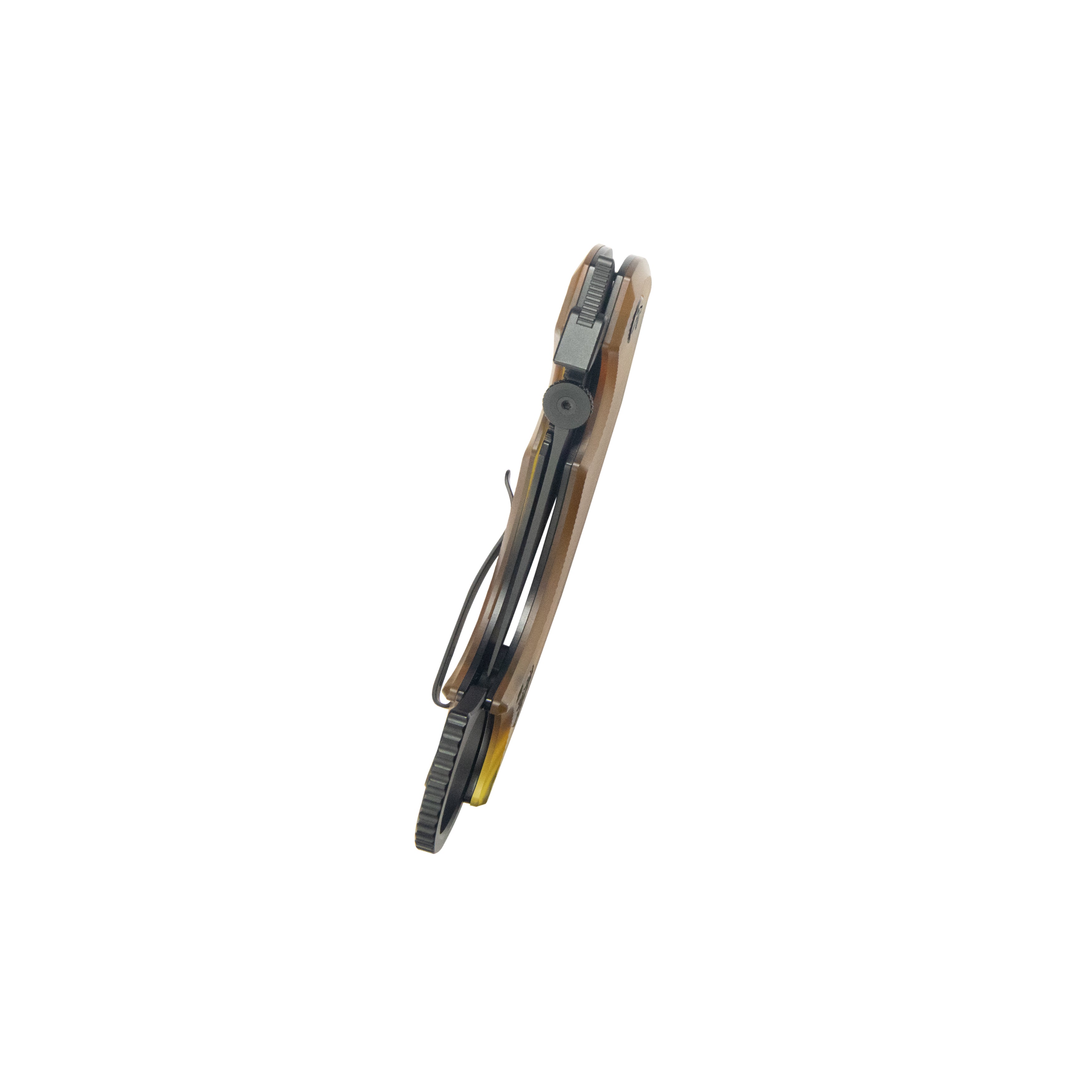 Kubey Jaw Pikal Karambit Folding Knife Ultem Handle 2.52" Blackwash 14C28N Blade KU440E