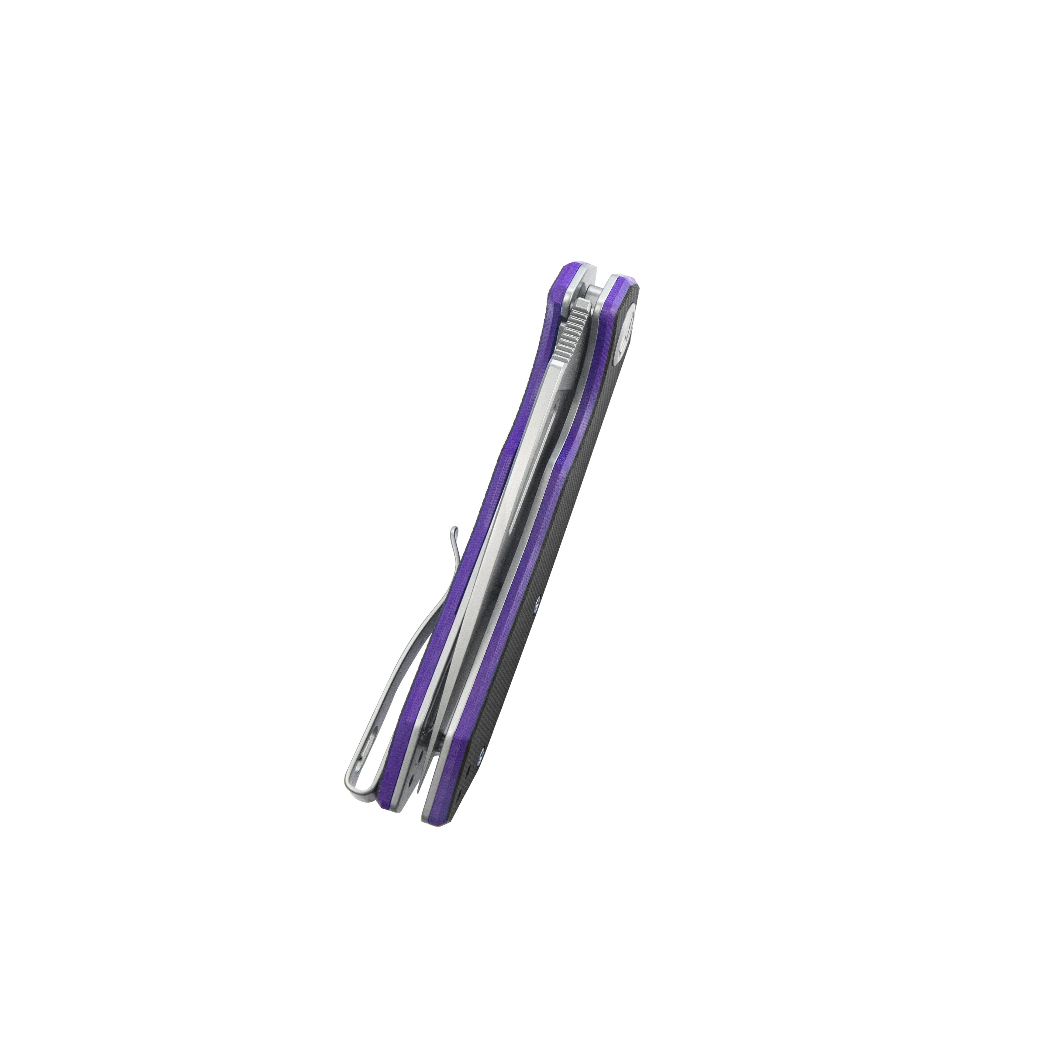 Kubey Coeus Liner Lock Thumb Open Folding Knife Black-purple G-10 Handle Kitchen knives 3.11" Beadblast 14C28N KU122R