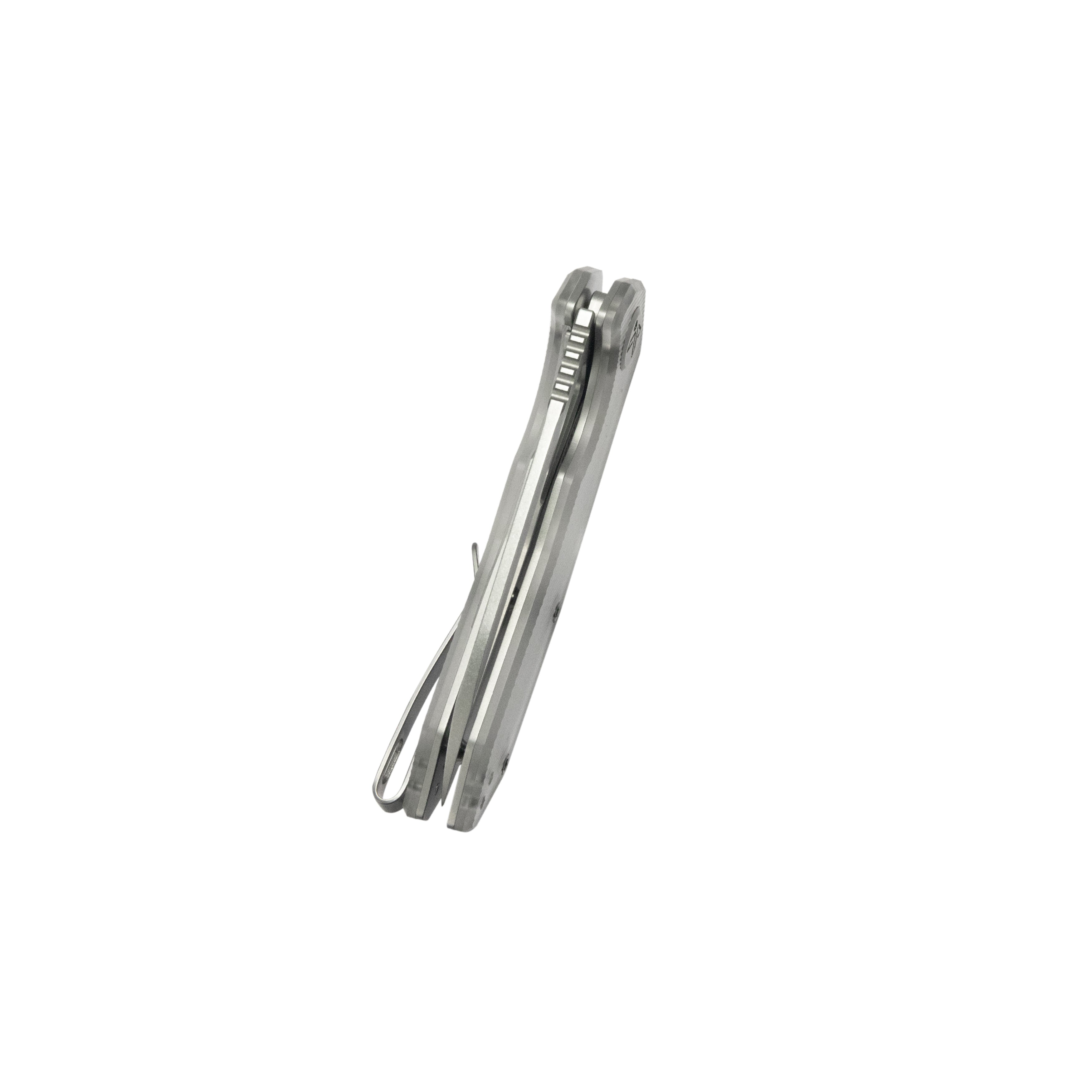 Kubey Vagrant Liner Lock Folding Knife Translucent Resin with Diagonal Milling Handle 3.1" Beadblast 14C28N KU291S