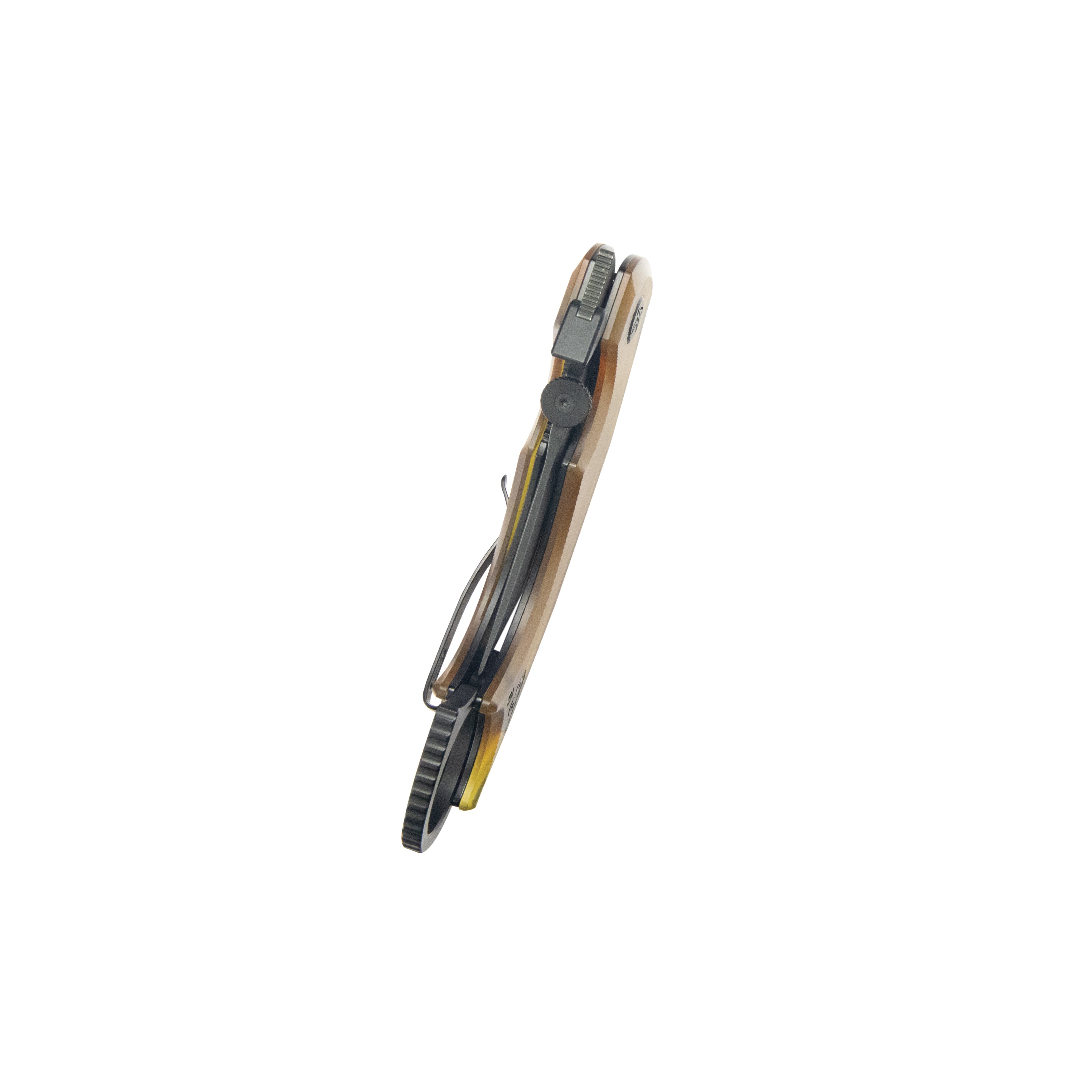 Kubey Jaw Tanto Karambit Folding Knife Ultem Handle 2.52" Blackwash 14C28N Blade KU439E