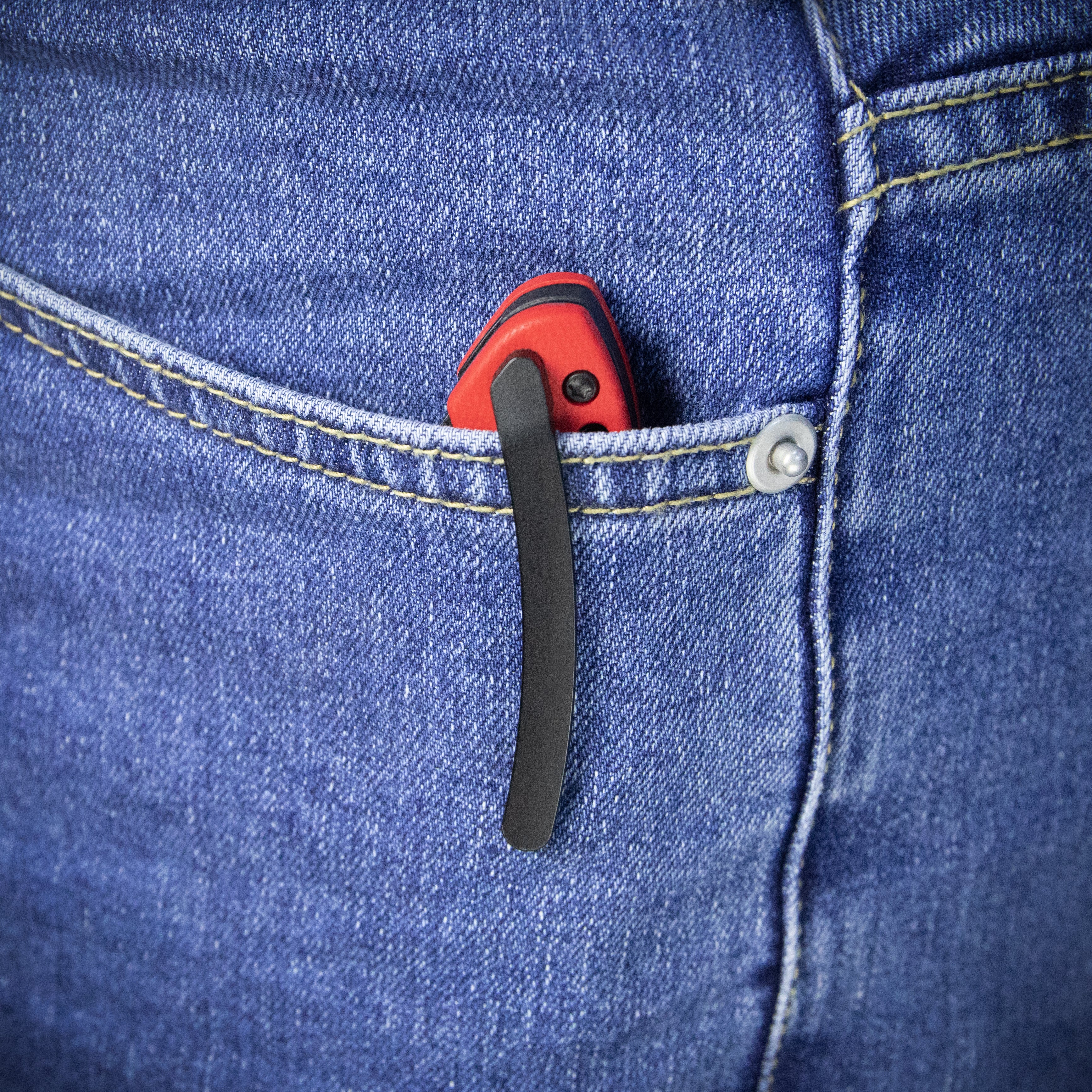 Drake Liner Lock Folding Knife Red G10 Handle 3.74'' Blackwash AUS-10 KU239H