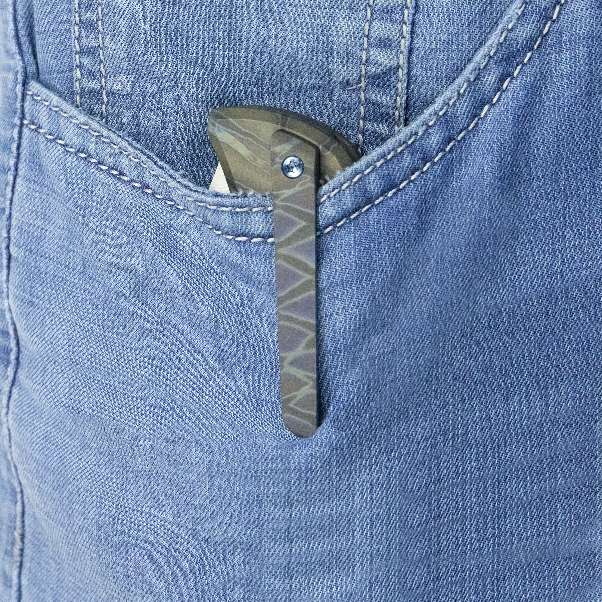 Mikkel Willumsen Design Bravo one Frame Tactical Folding Knife 6AL4V Titanium 3.39" Belt Satin Boher M390 KB367B