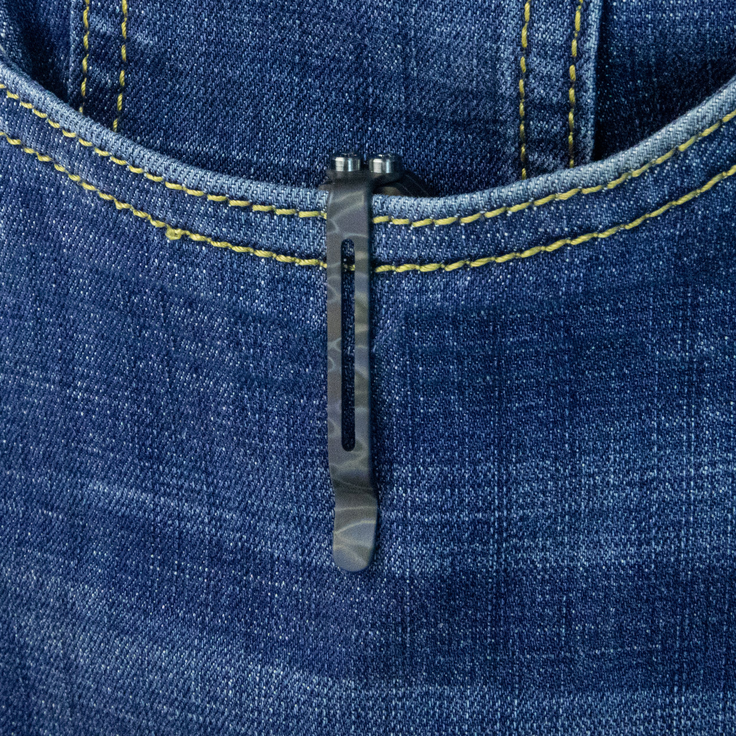 Kubey Prism Button Lock CEO Style Folding Knife Flame Titanium Handle 3.54'' Beadblast 14C28N KB243C