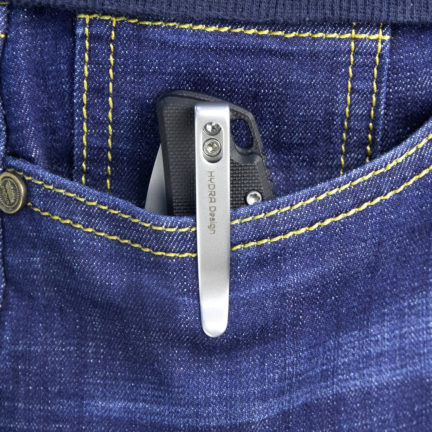 RDF Pocket Knife with Button Lock, Full-Contoured Black G-10 Handle 3.11" Bead Blasted AUS-10 Blade, Lightweight Folding Knife for EDC KU316E