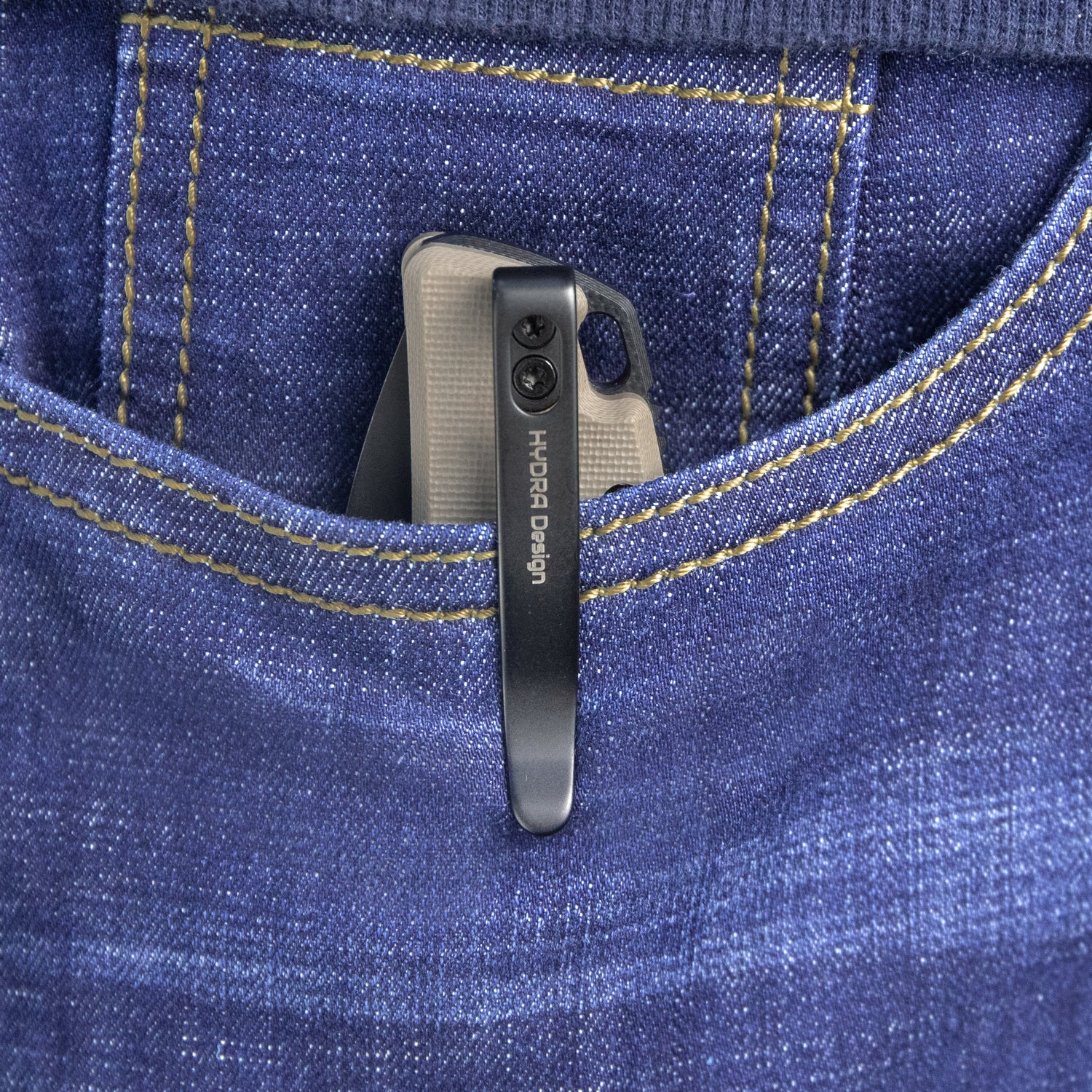 RDF Pocket Knife with Button Lock, Full-Contoured Tan G-10 Handle 3.11" Blackwash AUS-10 Blade, Lightweight Folding Knife for EDC KU316F