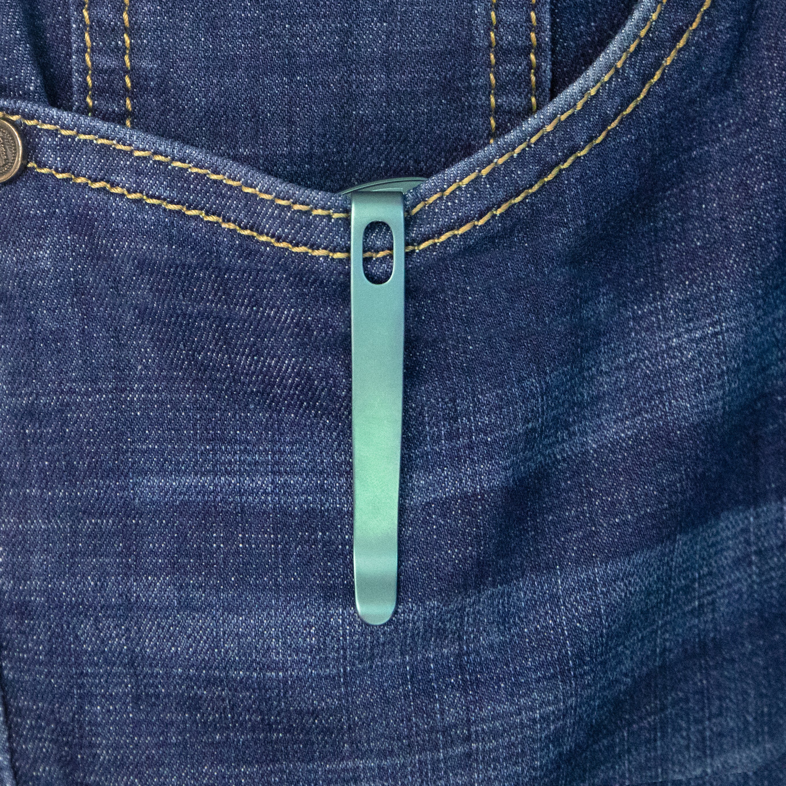 Kubey Tityus Frame Lock Flipper Folding Knife Green 6AL4V Contoured Titanium Handle 3.39" Bead Blasted 14C28N KB360B