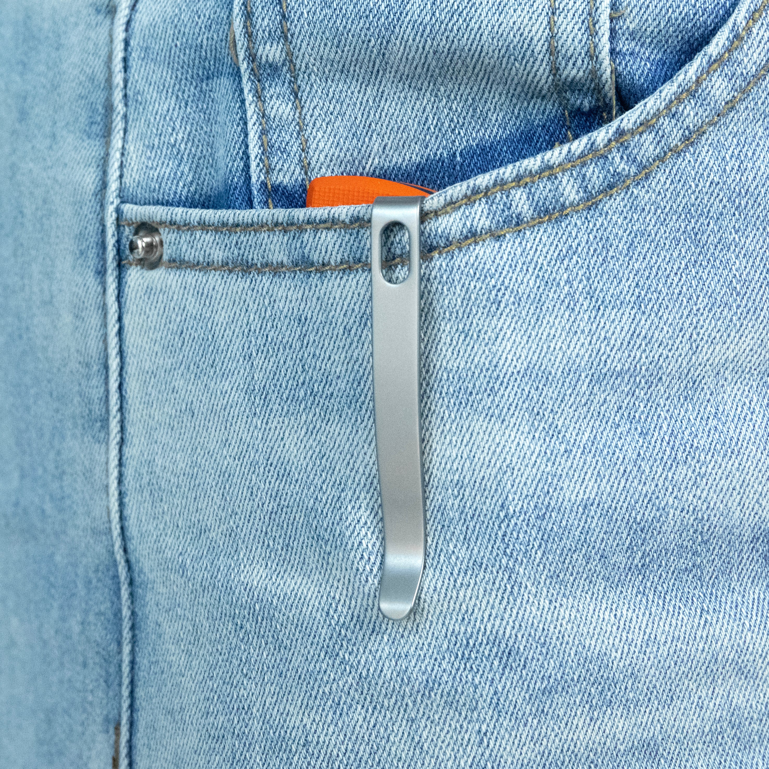 Mikkel Willumsen Design Bravo one Drop Point Outdoor Folding Camping Knife Orange G10 Handle 3.39" Beadblast AUS-10 KU319B