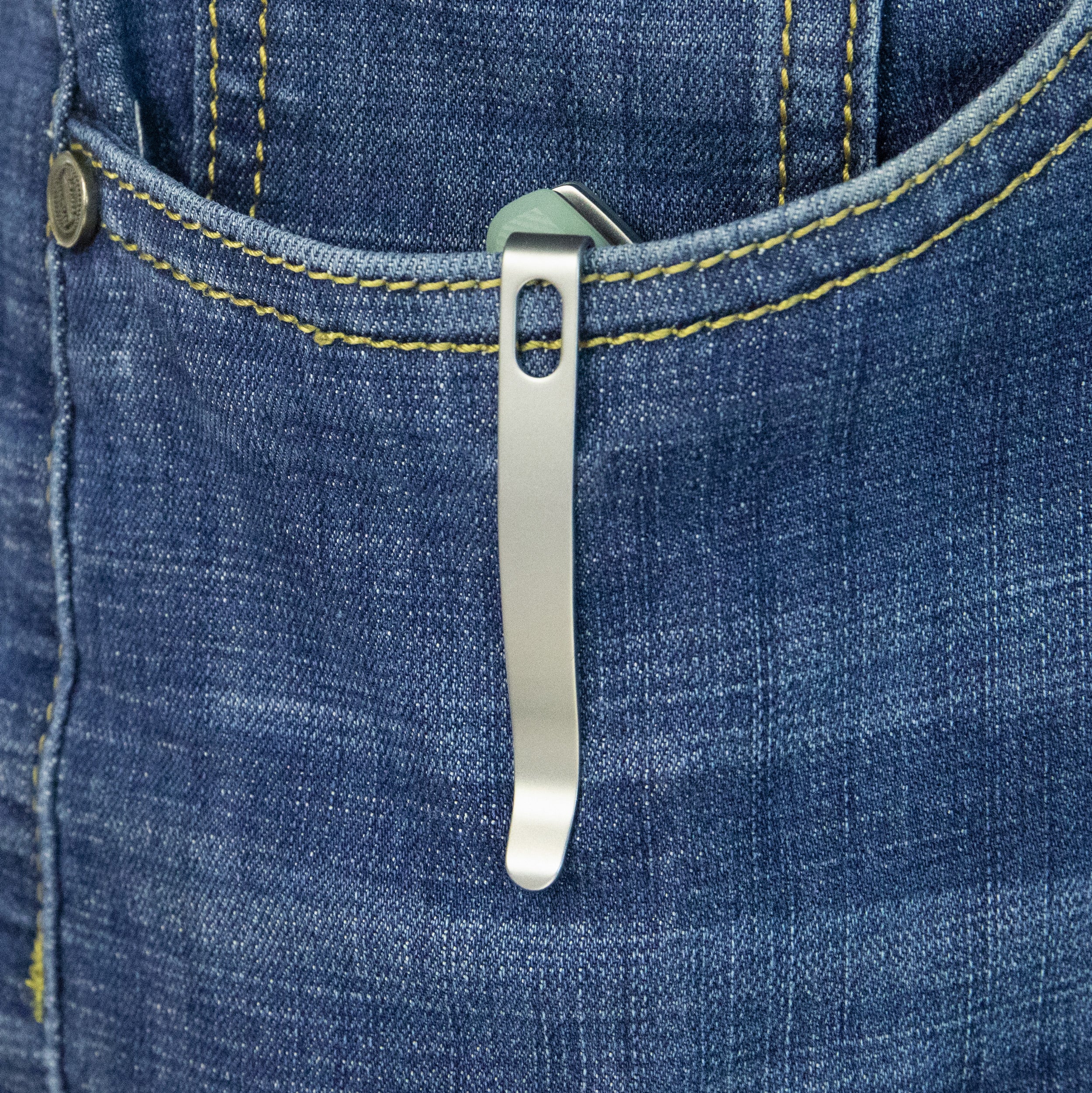 Kubey Nautilus Flipper Knife Jade G10 Handle 3.46" Silver Sandblast 14C28N KU372B