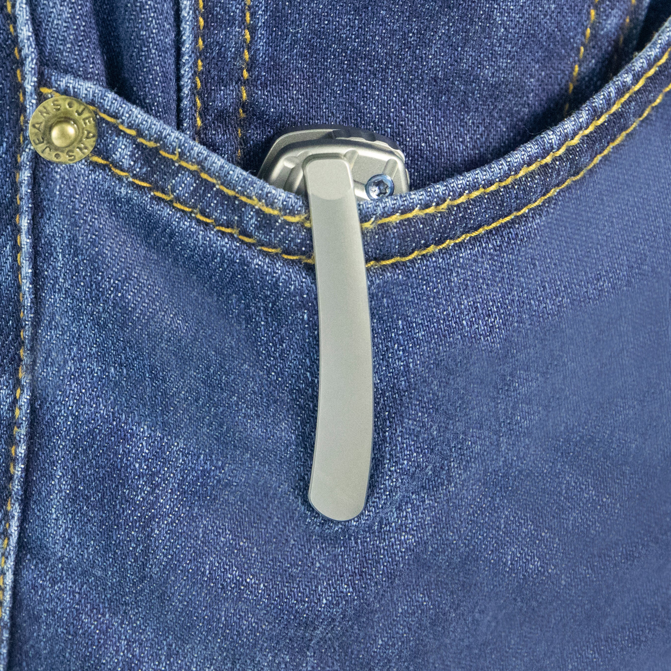 Kubey Sylow Folding Pocket Knife Grey Titanium Handle 3.46" Stonewash 14C28N Blade KU260A