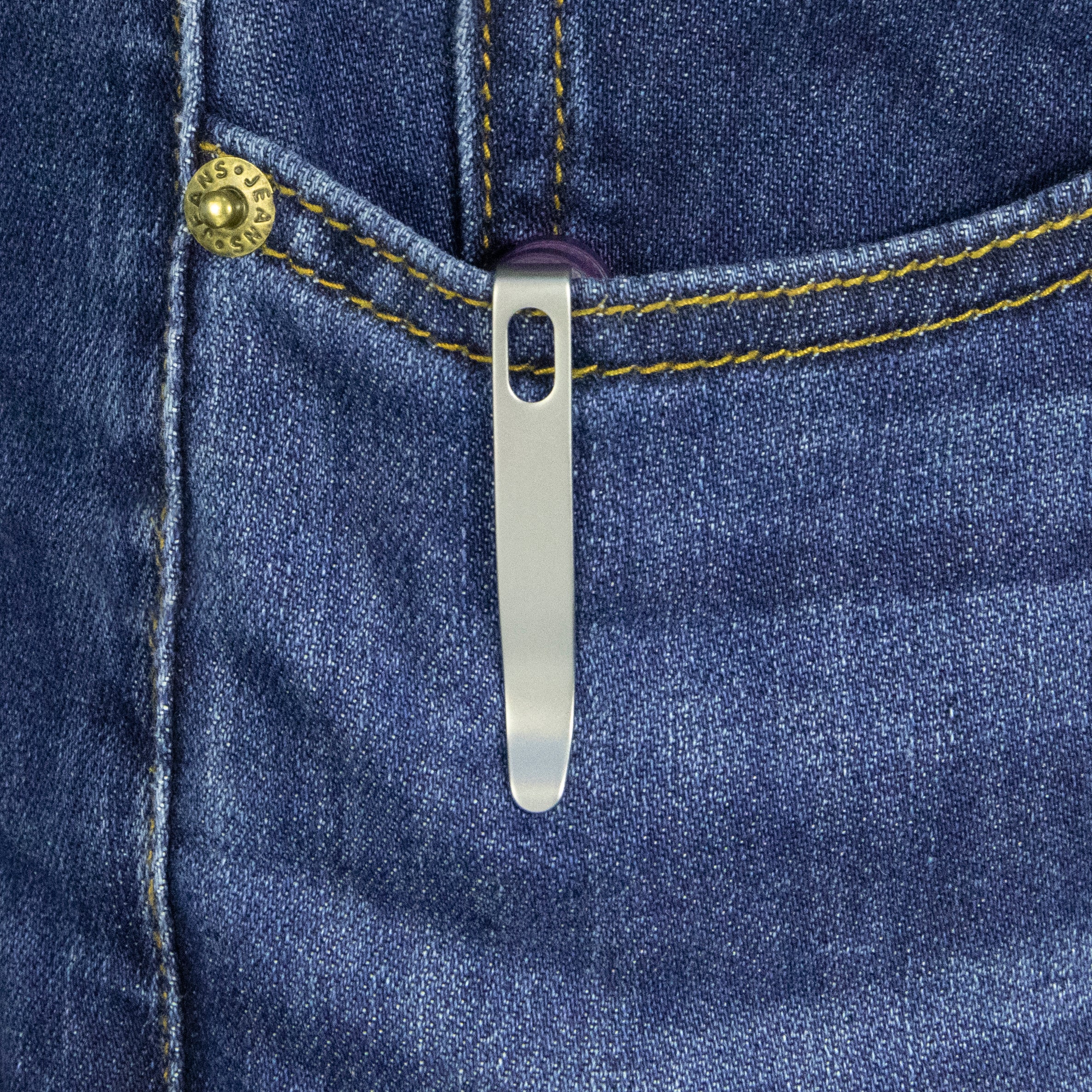 Kubey Royal CM Designs EDC Pocket Knife Front Flipper Purple G10 Handle 2.99" Stonewash 14C28N KU321U