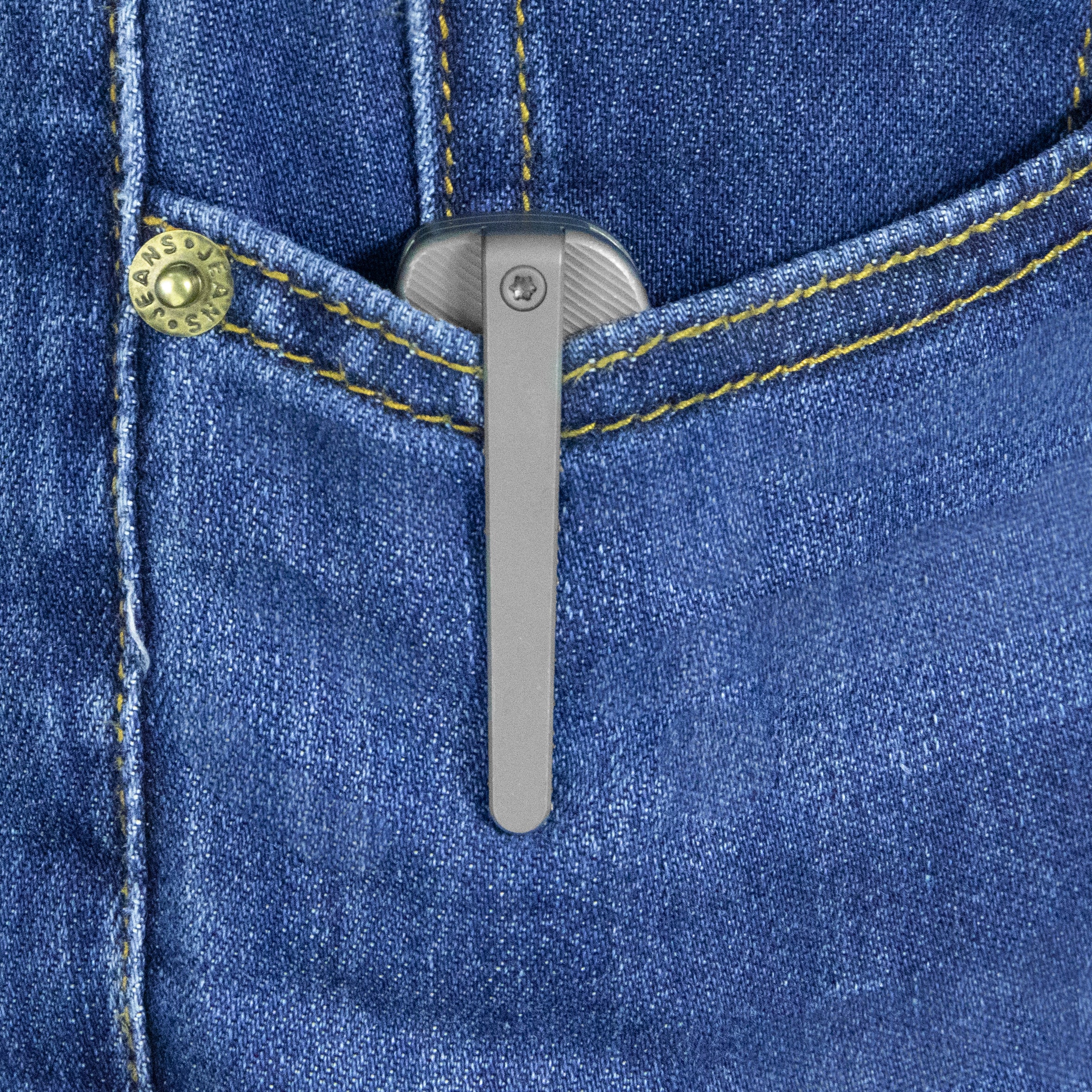 Kubey Supercell Pocket Knife Darkblast Titanium Handle 3.46" Darkblast 14C28N Blade KU353C