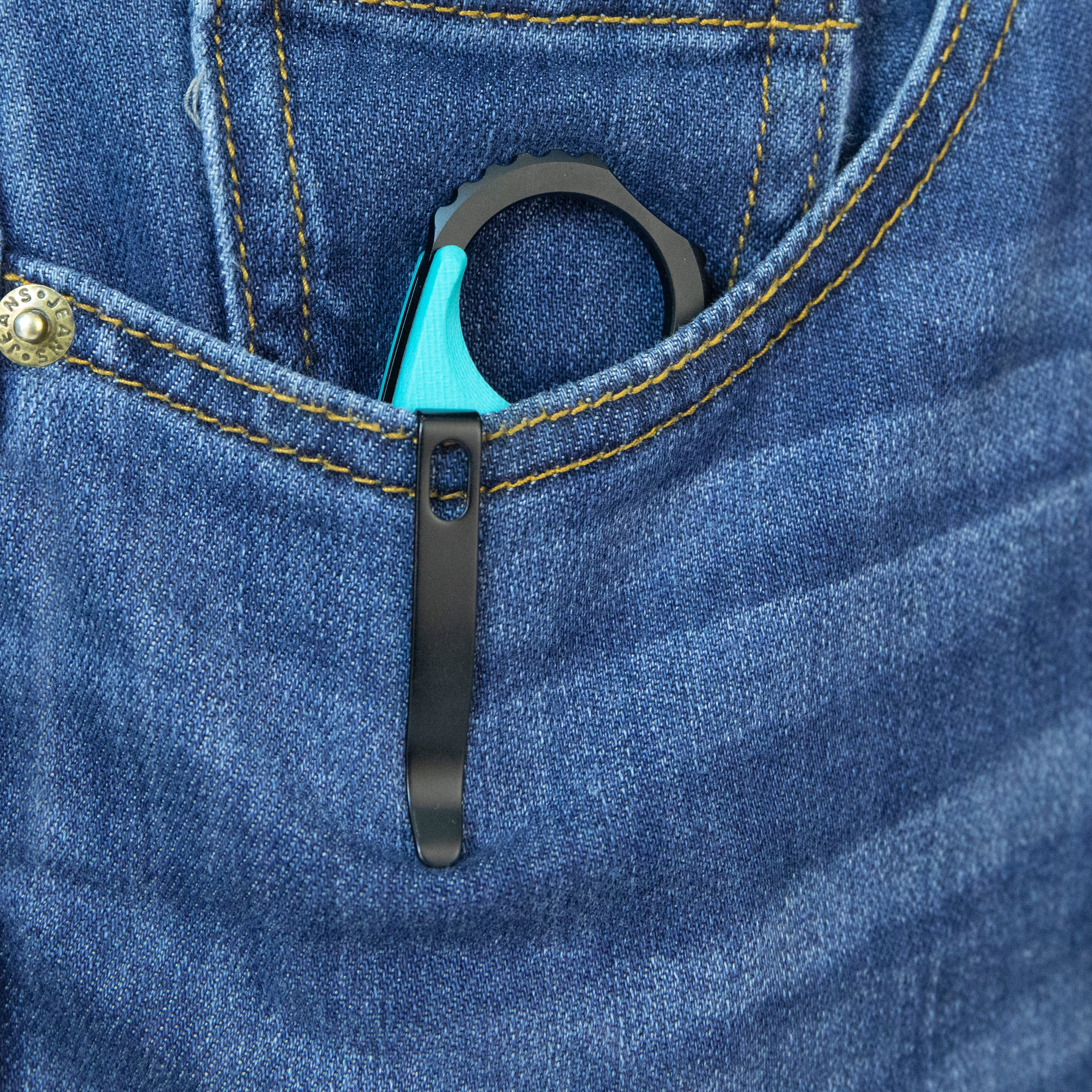 Kubey Rogue Pikal Karambit Folding Knife Tiffany Blue G10 Handle 2.91" Blackwash 14C28N Blade KU298D