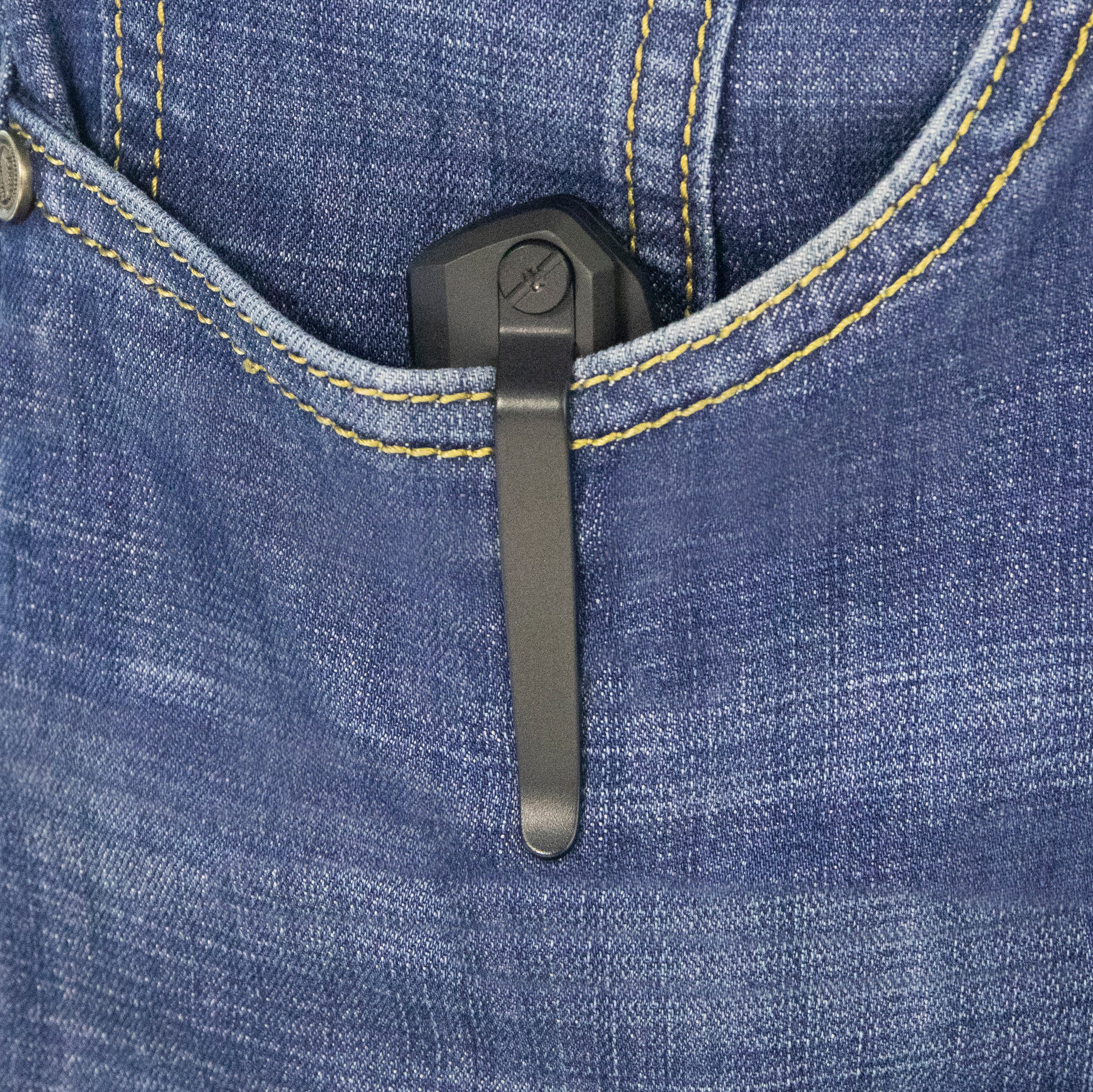 Kubey Verijero Fronter Flipper Pocket Folding Knife Black Coating 6AL4V Titanium Handle 3.35" Blackwash 14C28N KB340D