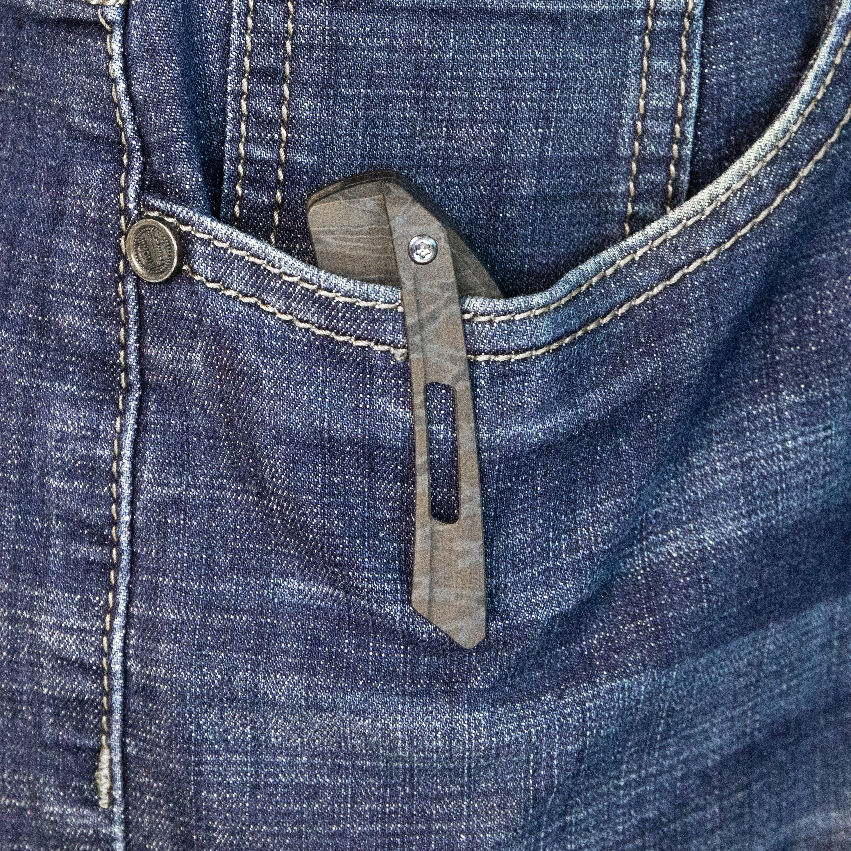 Kubey Hyperion Frame Lock Tactical Knife Flame 6AL4V Titanium Handle 3.5" Sandblast CPM-S35VN KB368F