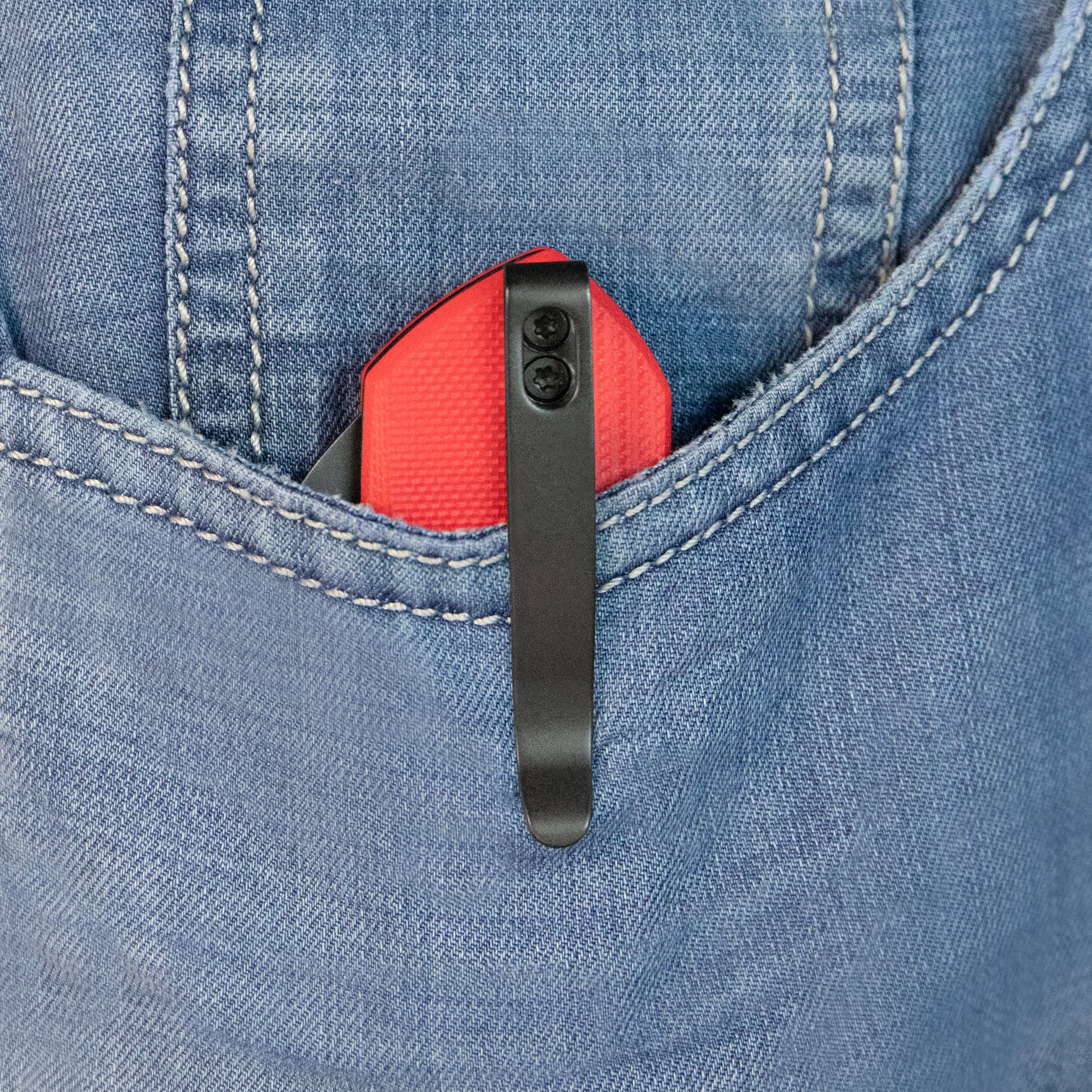 Kubey Atlas Liner Lock Folding Knife Red G10 Handle 3.31" Blackwash 14C28N KU328F