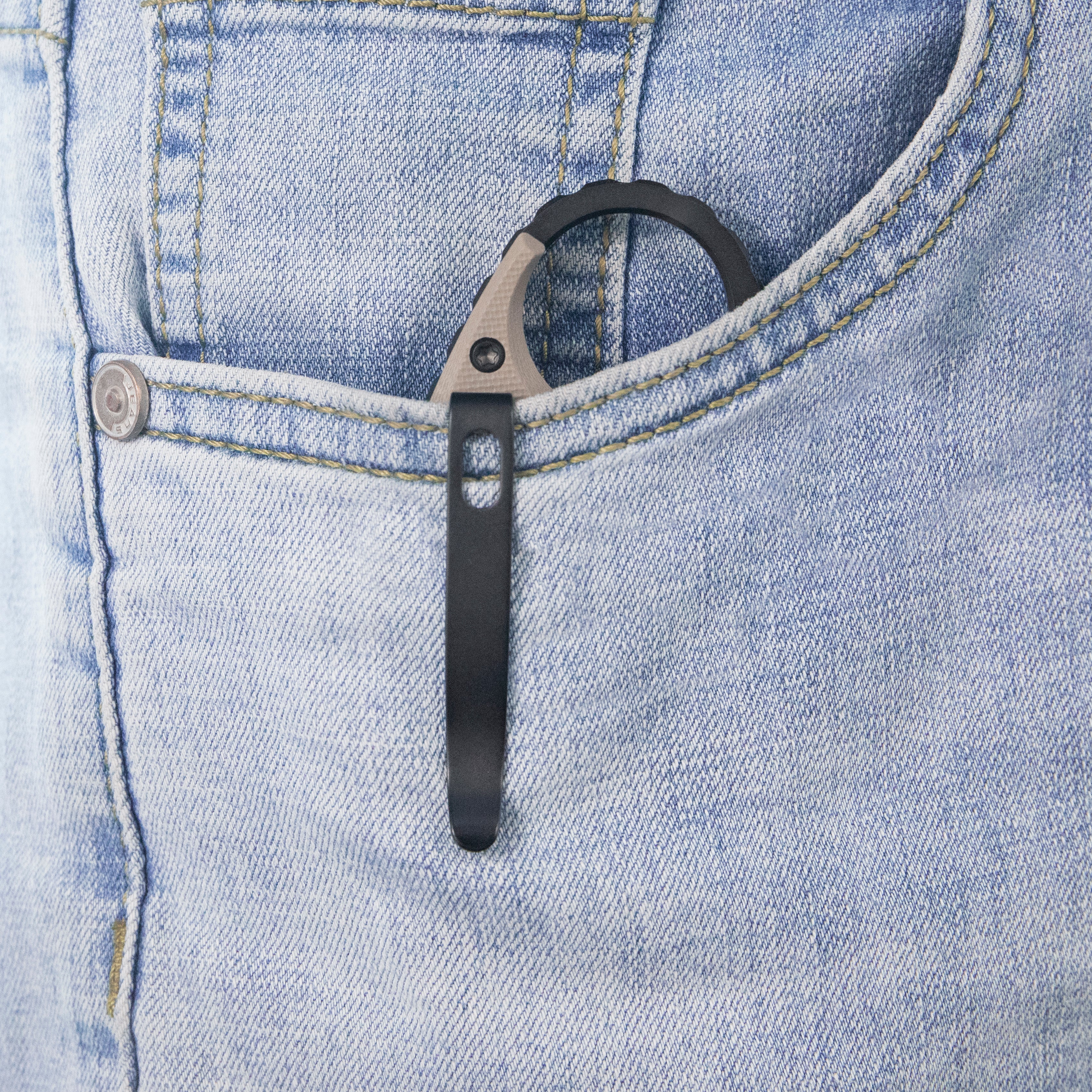 Kubey Mini Wrath Karambit Folding Knife Tan G-10 Handle 2.44" Blackwash 14C28N Blade KU262G