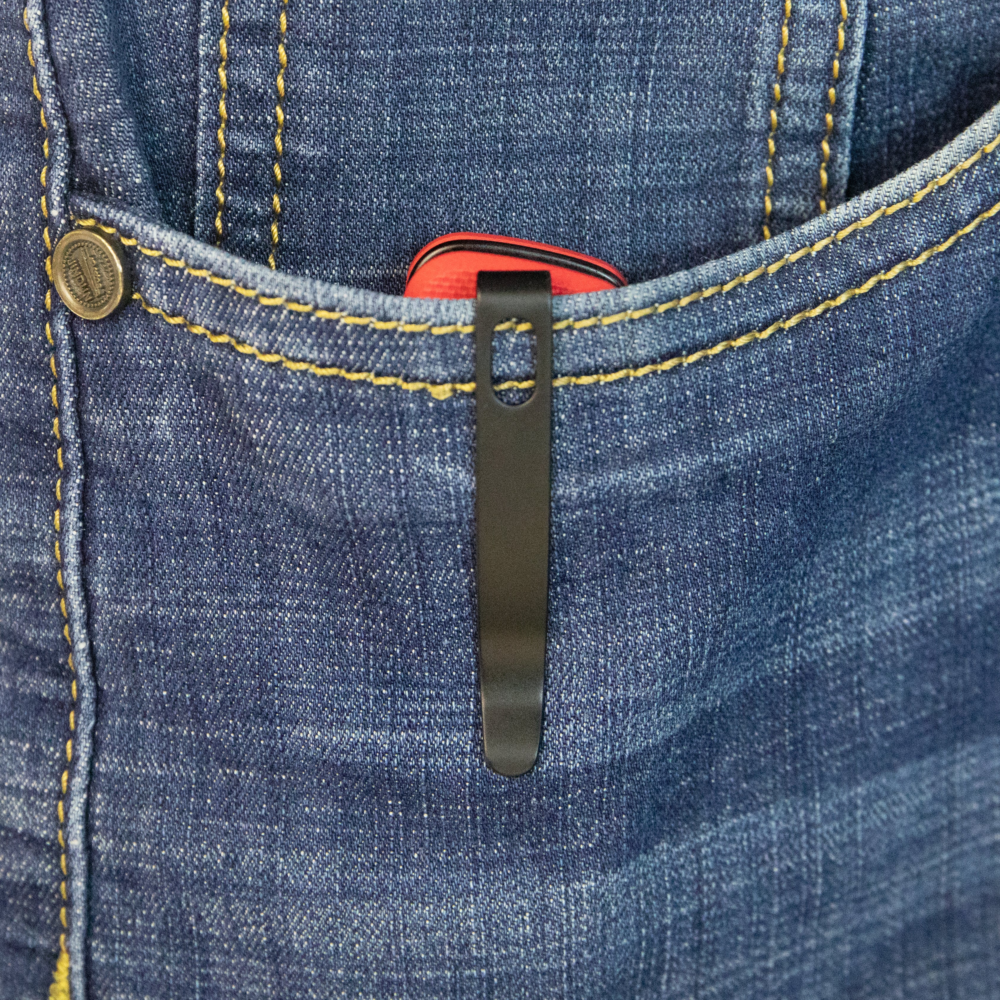 Kubey Hyde Liner Lock Folding Knife Red G10 Handle 2.95" Blackwash 14C28N KU2104F