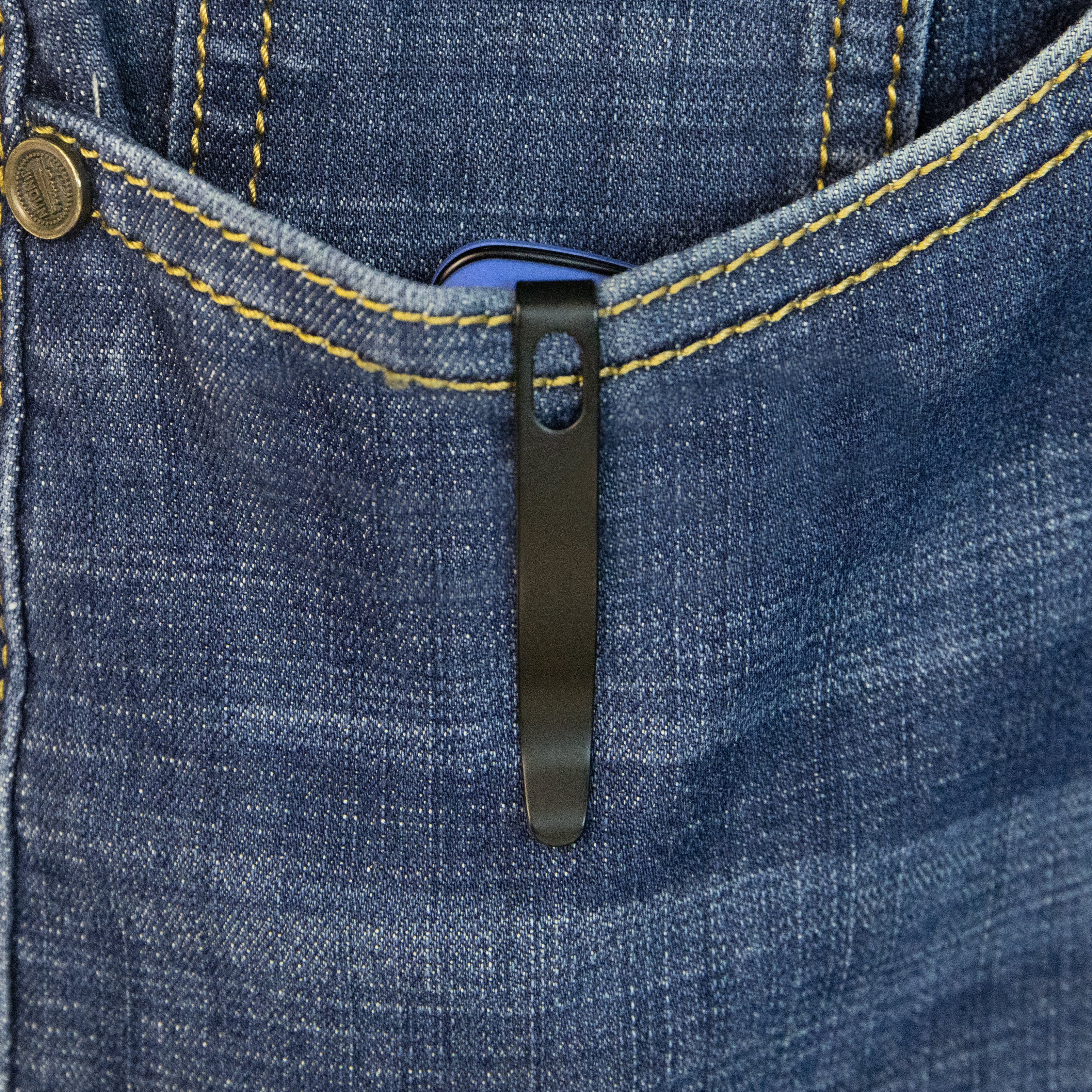 Kubey Hyde Liner Lock Folding Knife Blue G10 Handle 2.95" Dark Stonewashed 14C28N KU2104E