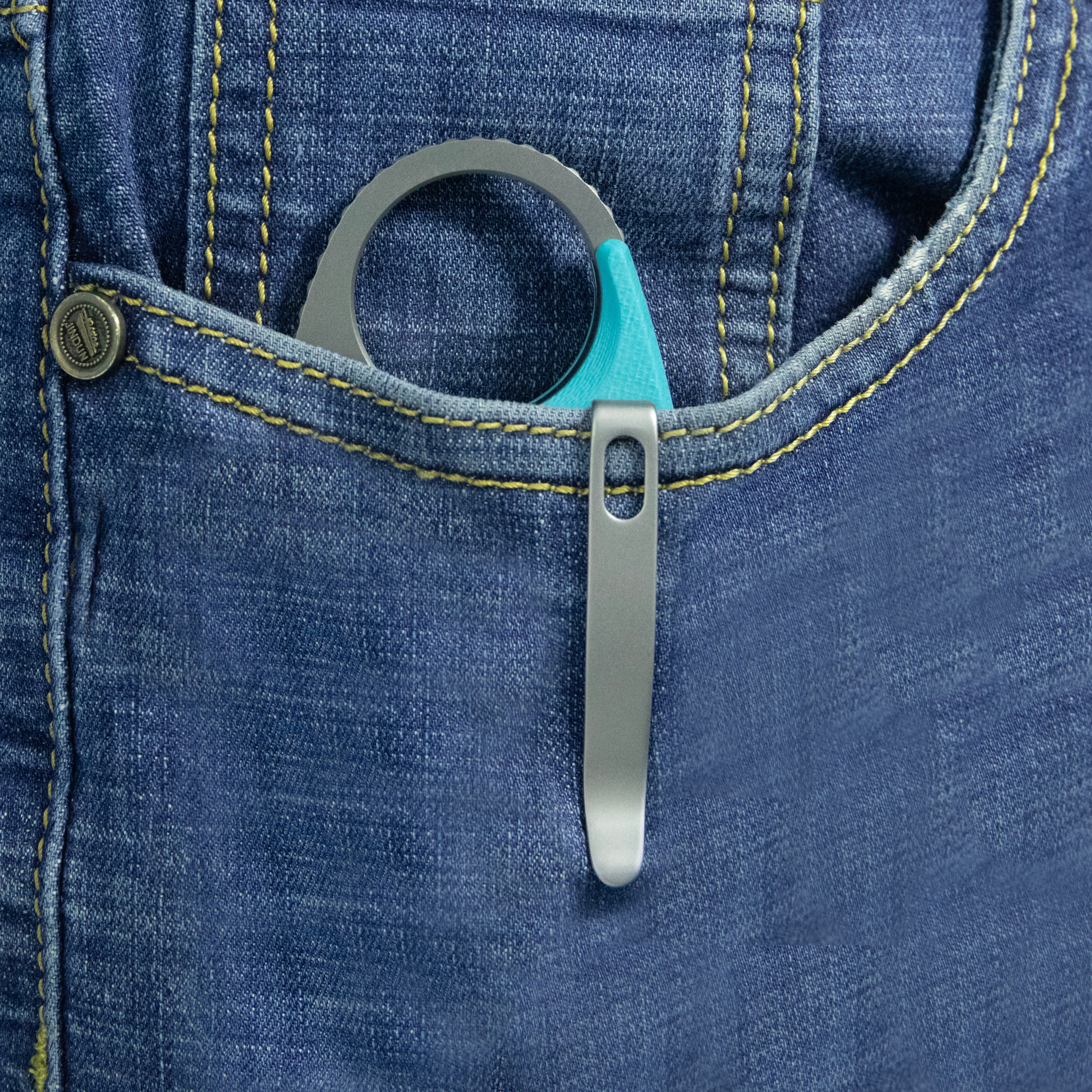 Kubey Jaw Tanto Karambit Folding Knife Tiffany Blue G-10 Handle 2.52" Sandblast 14C28N Blade KU439B