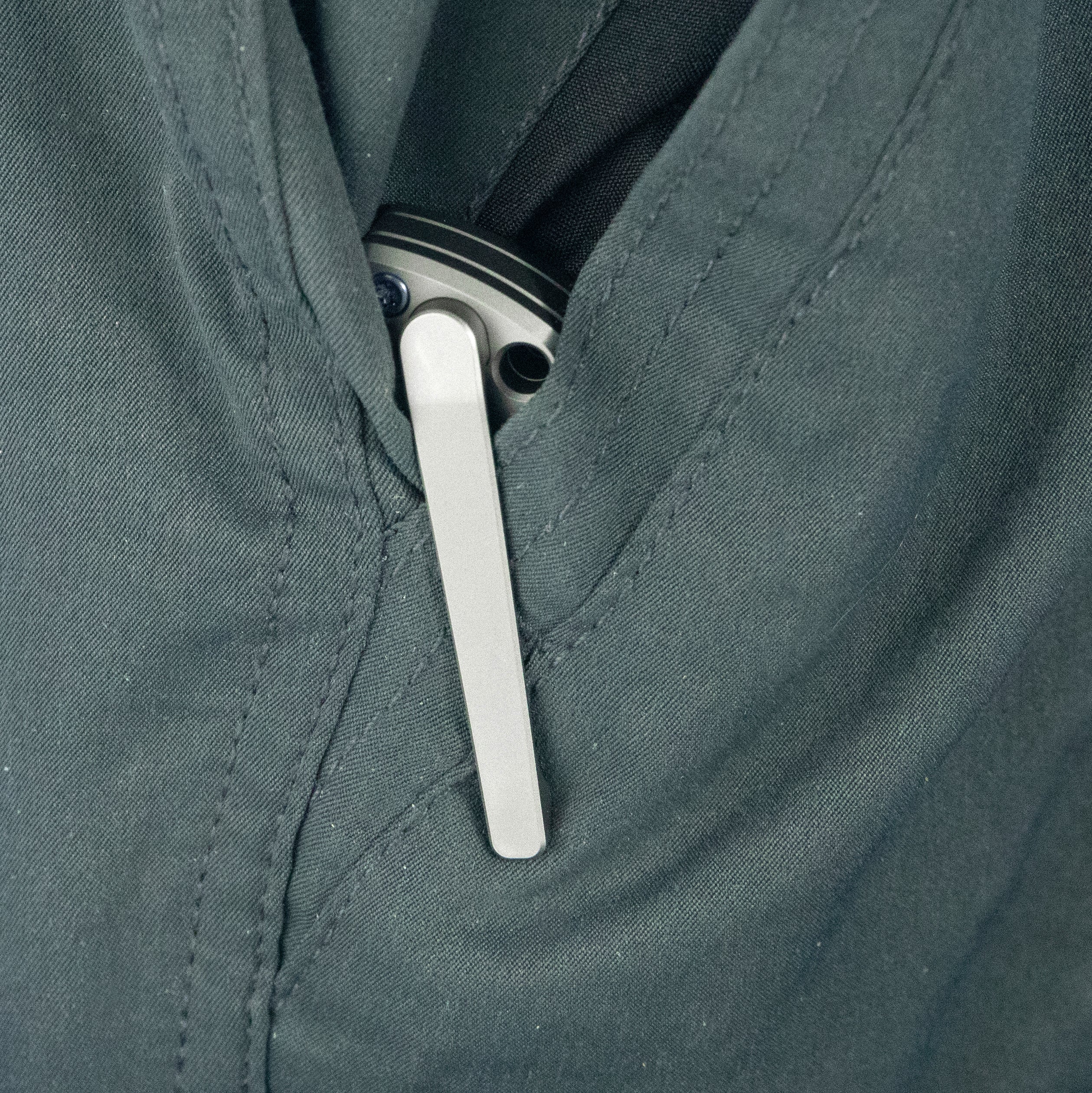 Kubey Blackout Frame Lock Folding Knife Gray Titanium Handle 3.15" Belt Satin M390 KB259A