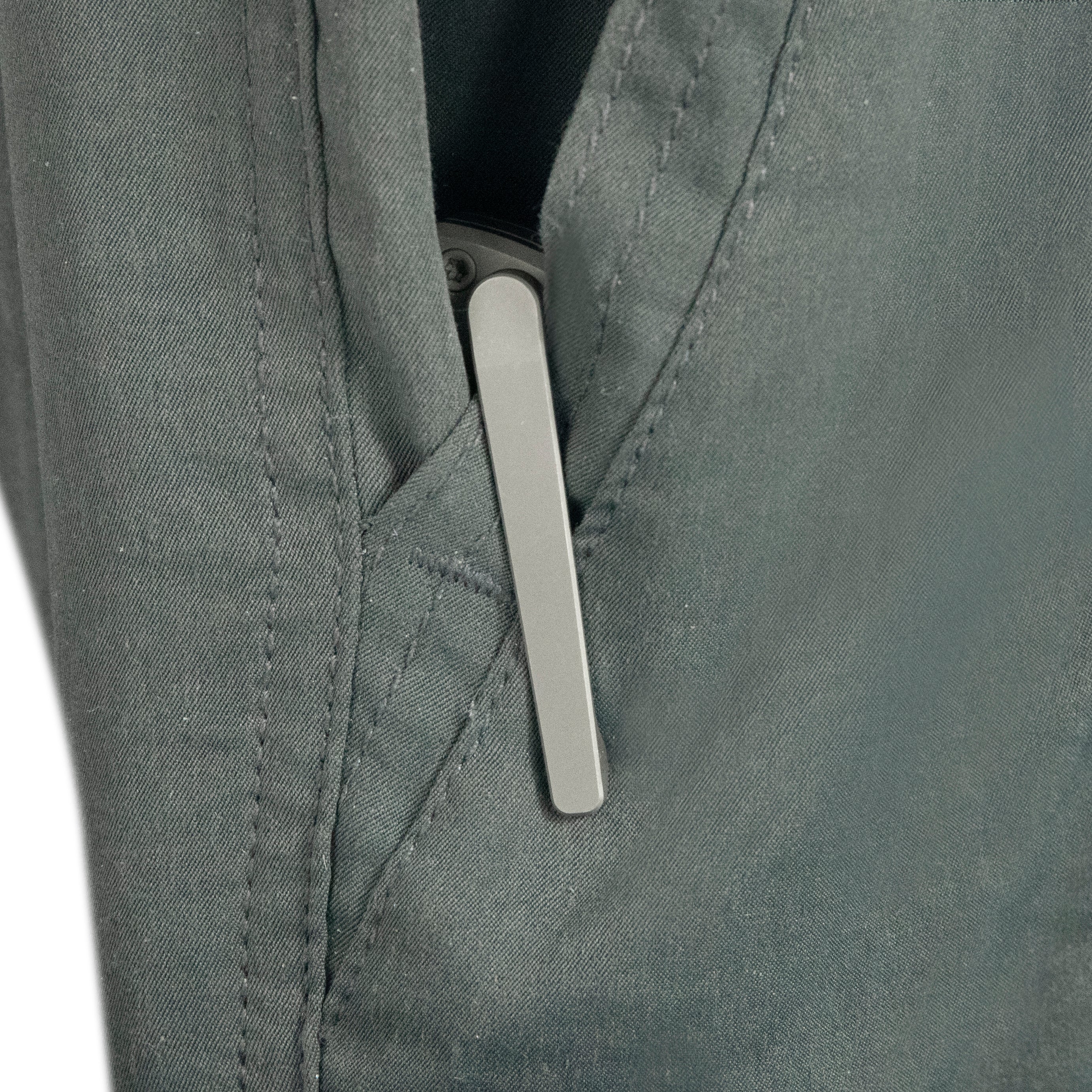 Kubey Blackout Frame Lock Folding Knife Gray Titanium Handle 3.15" Satin & Sandblast M390 KB259B