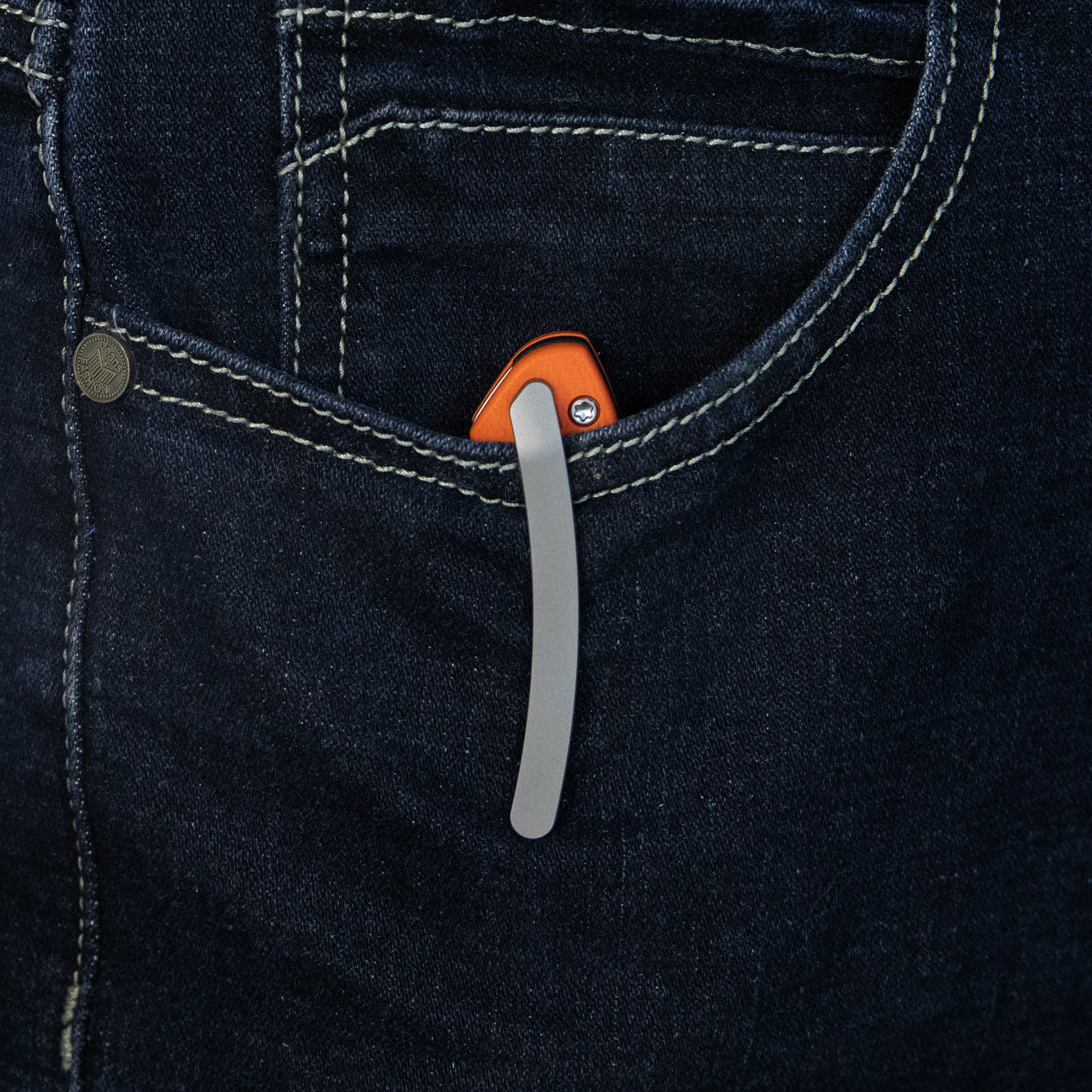 Drake Liner Lock Folding Knife Orange G10 Handle 3.74'' Beadblasted AUS-10 KU239G