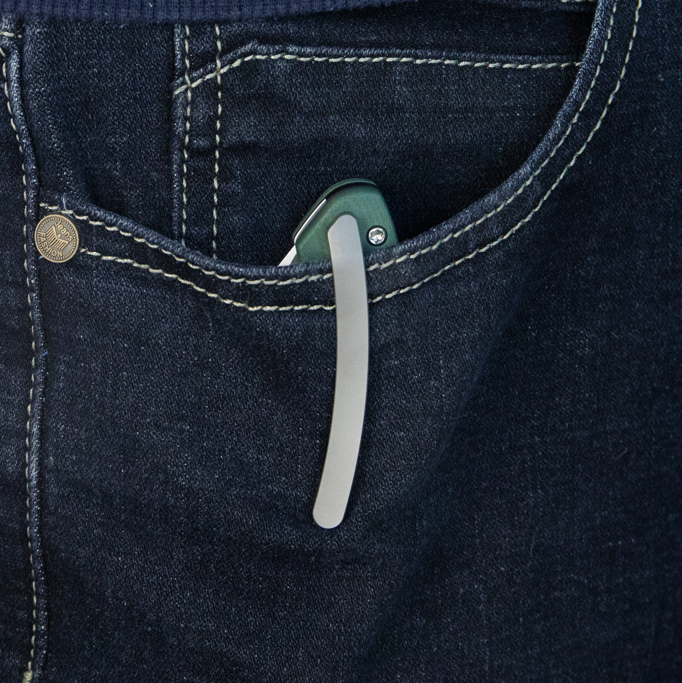 Drake Liner Lock Folding Knife Green G10 Handle 3.74'' Beadblasted AUS-10 KU239K