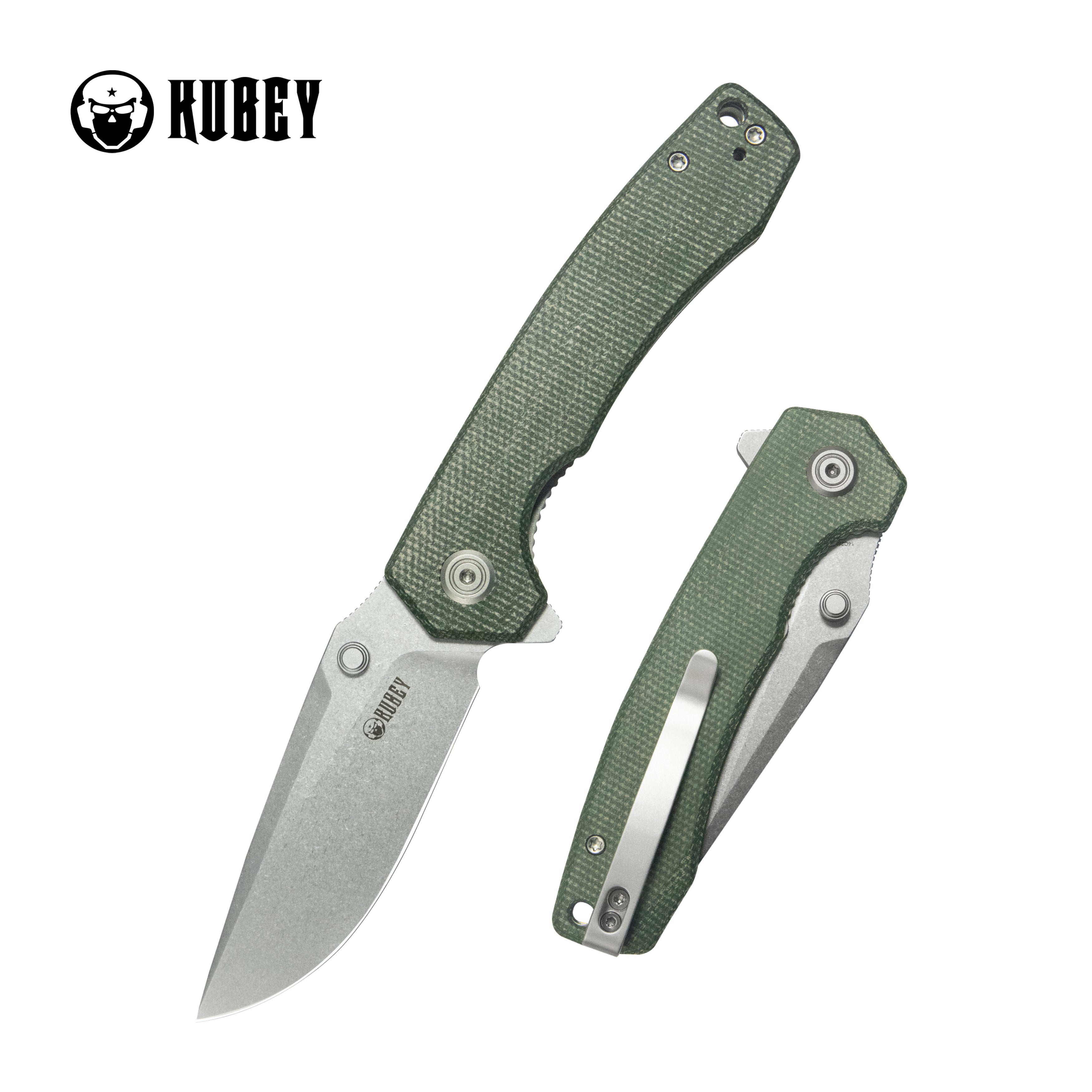 Calyce Liner Lock Flipper Folding Knife Green G10 Handle 3.27" Bead Blasted 14C28N KU901Q