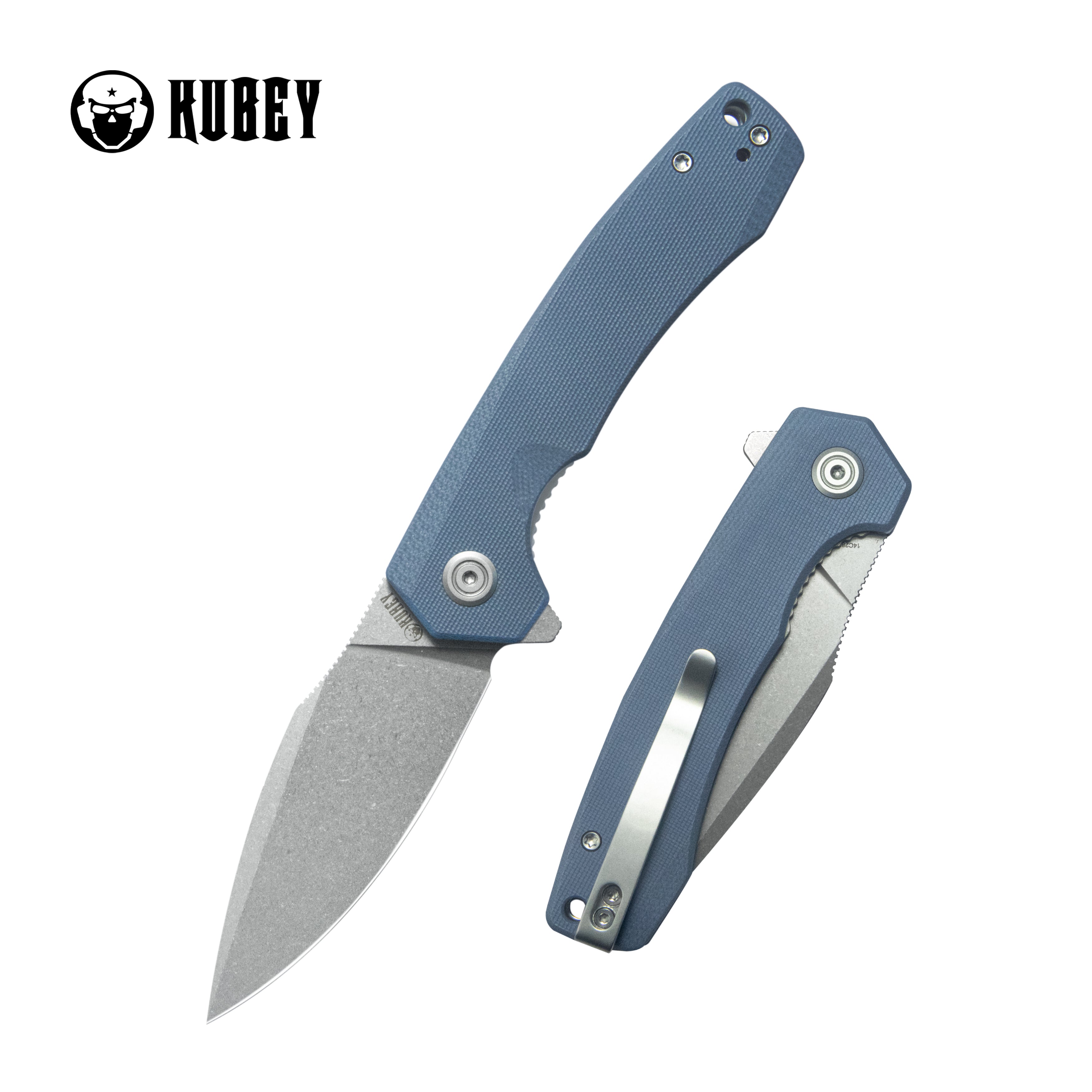 Calyce Liner Lock Flipper Folding Knife Blue G10 Handle 3.27" Bead Blasted 14C28N KU901U
