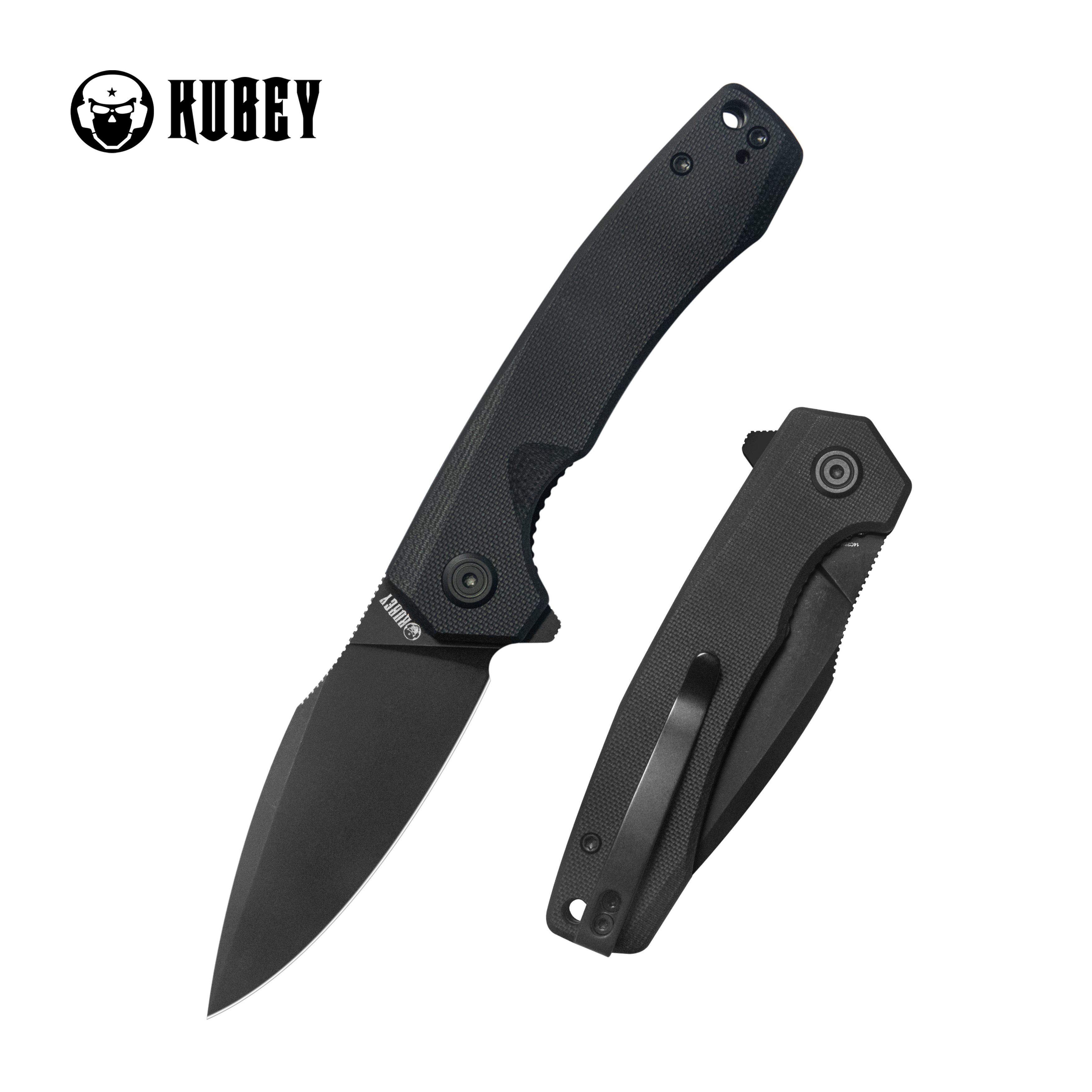Calyce Liner Lock Flipper Folding Knife Black G10 Handle 3.27" Blackwashed 14C28N KU901Y