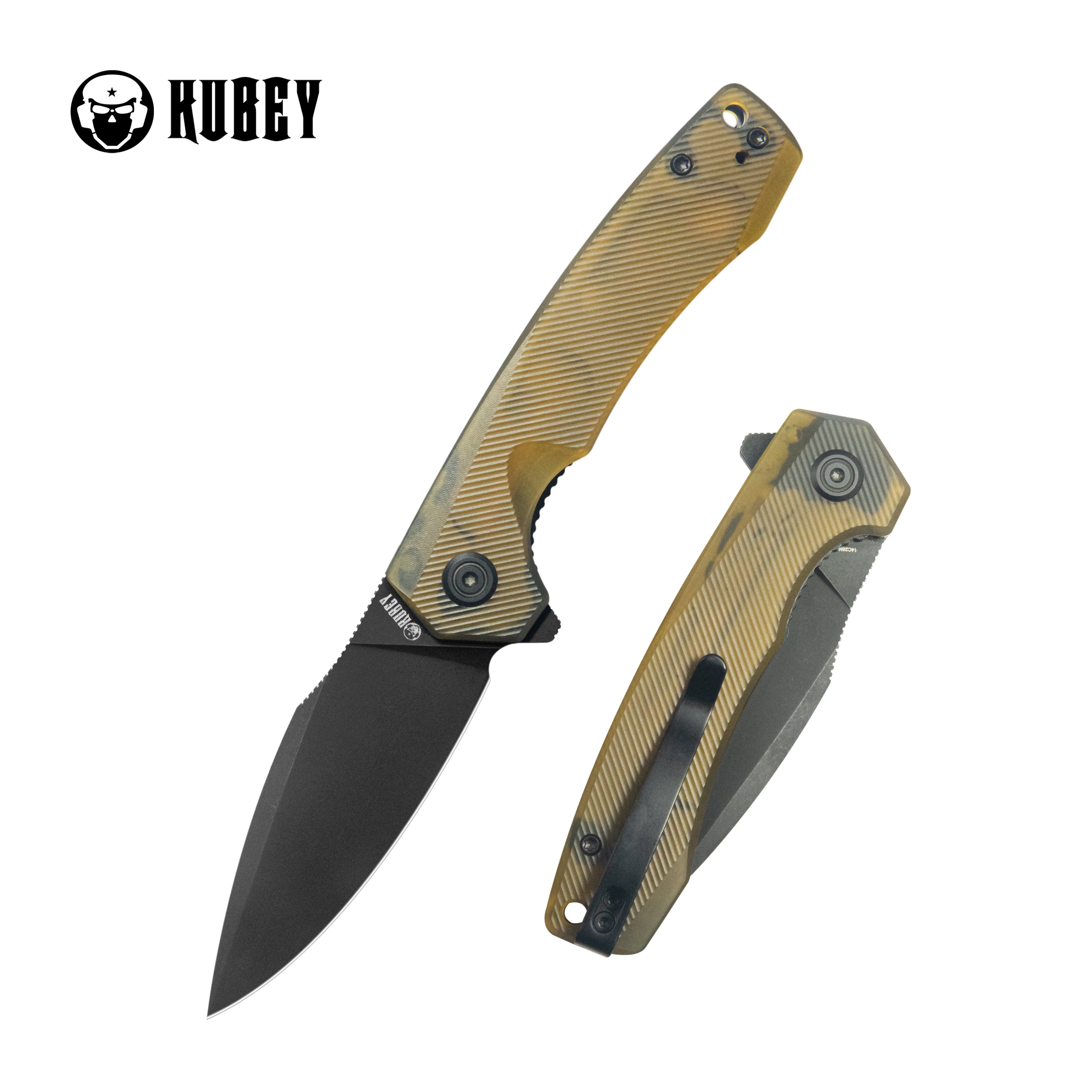 Calyce Liner Lock Flipper Folding Knife Ultem Handle 3.27" Blackwashed 14C28N KU901Z