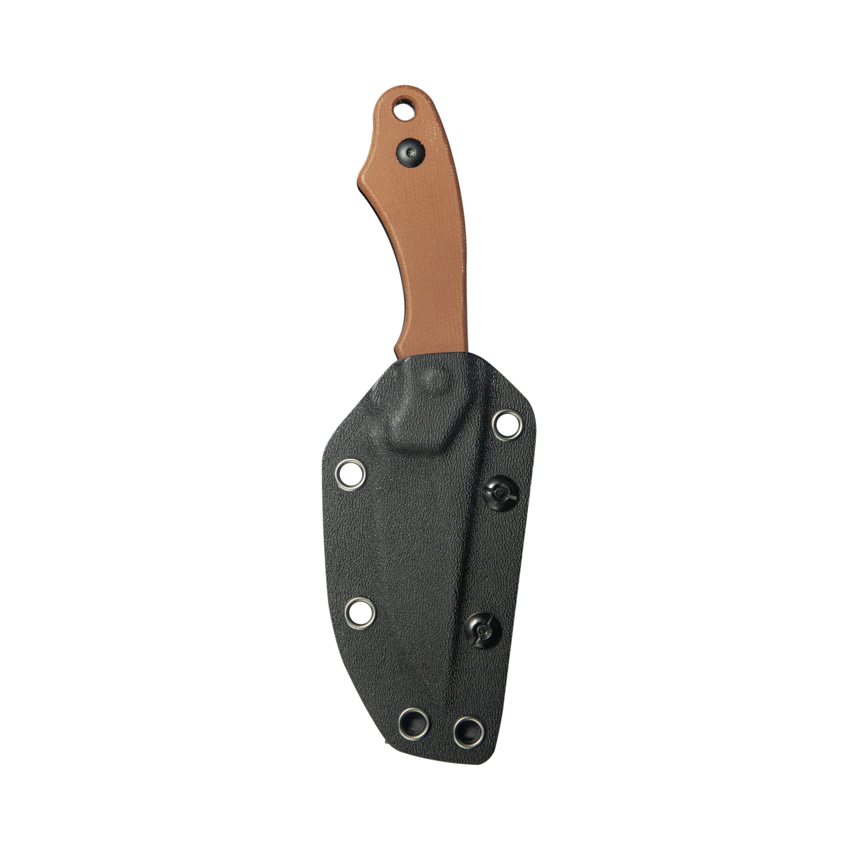 TLB II Clip Point EDC Fixed Blade Knife Brown Micarta 2.8" Blackwash 14C28N with Kydex Sheath KU468D