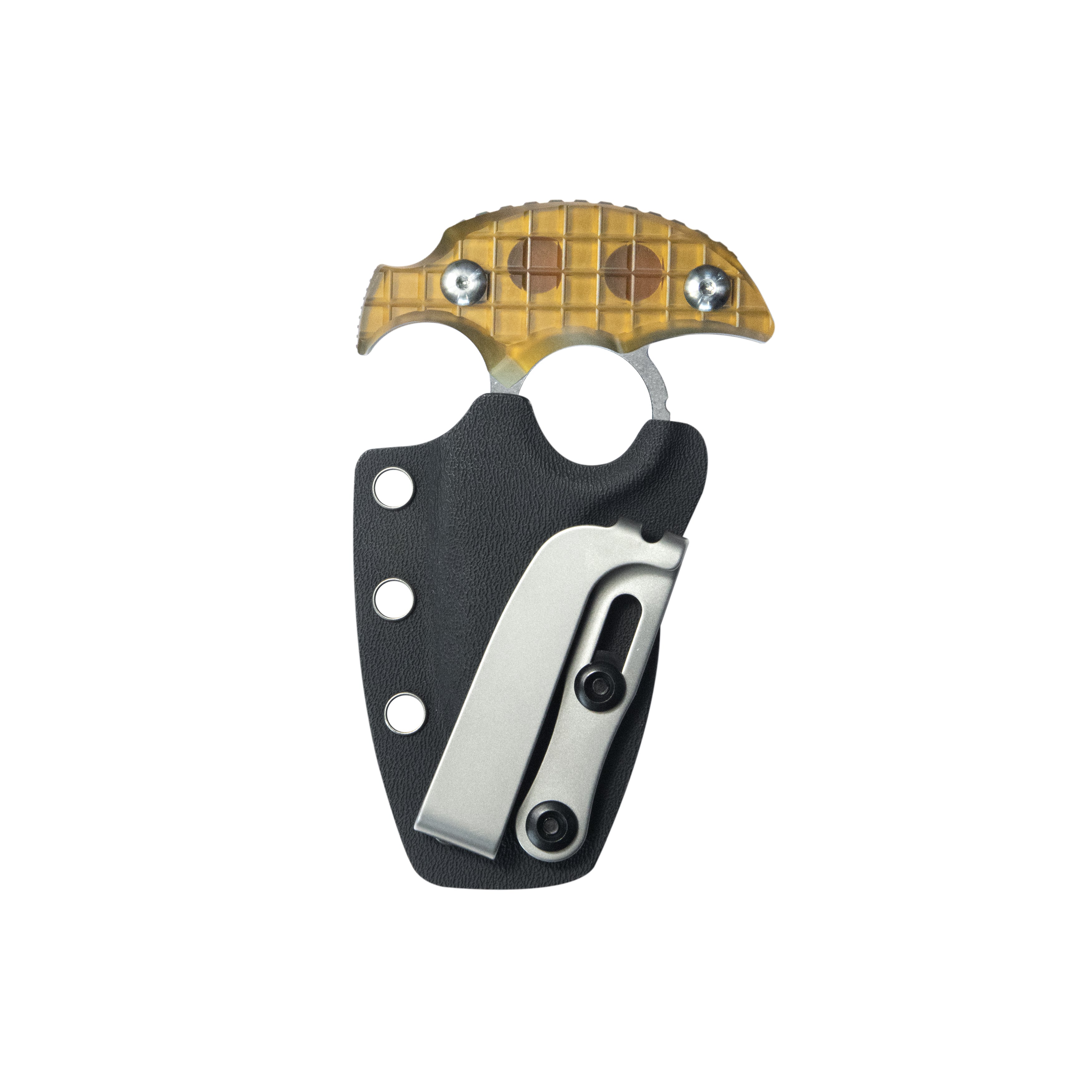 Kubey Cavy Fixed Blade Knife Ultem Handle 2.95'' Stonewash 14C28N Blade KU403F