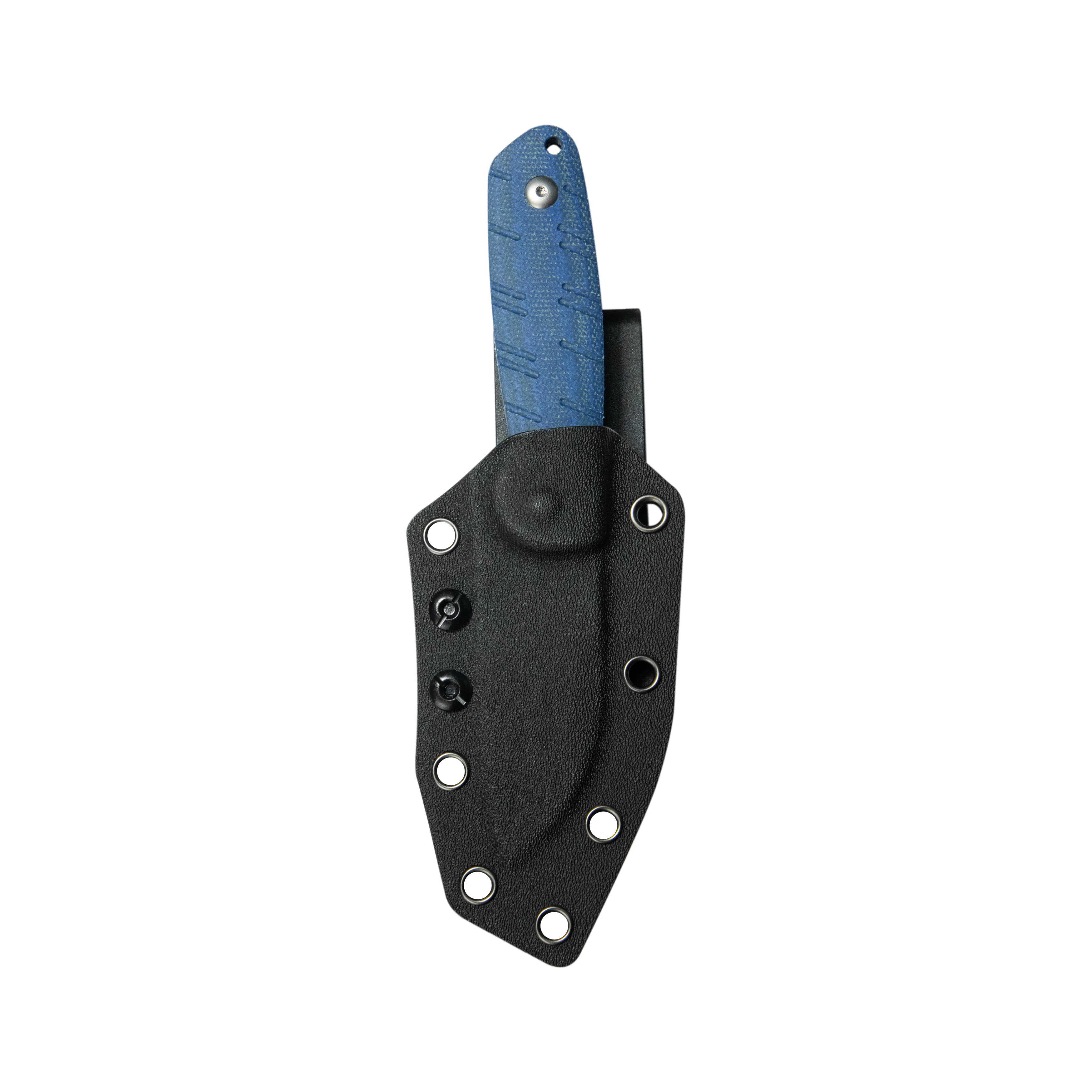 Kubey Microburst Fixed Blade Knife Blue Micarta Handle 2.95" Beadblast 14C28N Blade KU455A