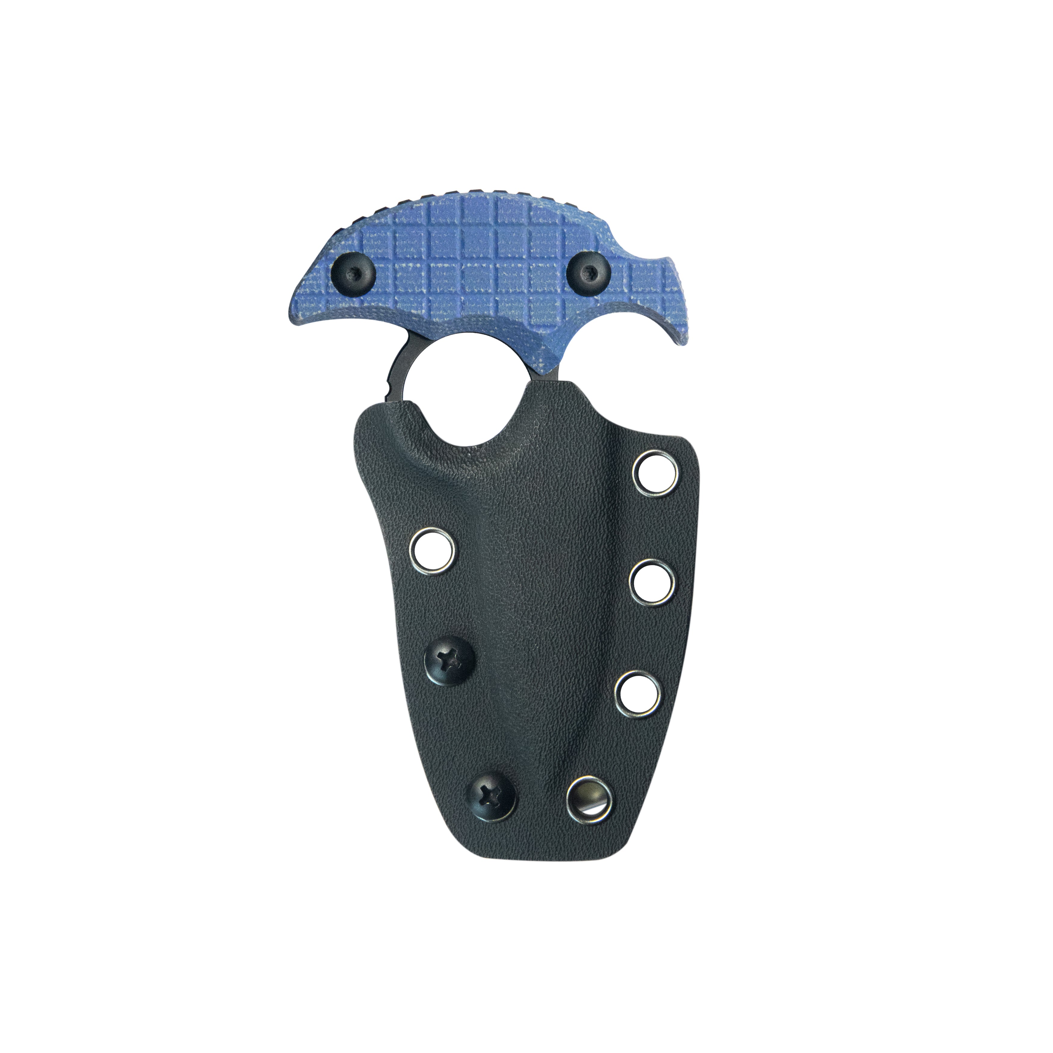 Kubey Cavy Fixed Blade Knife Blue Micarta Handle 2.95'' Blackwash 14C28N Blade KU403C